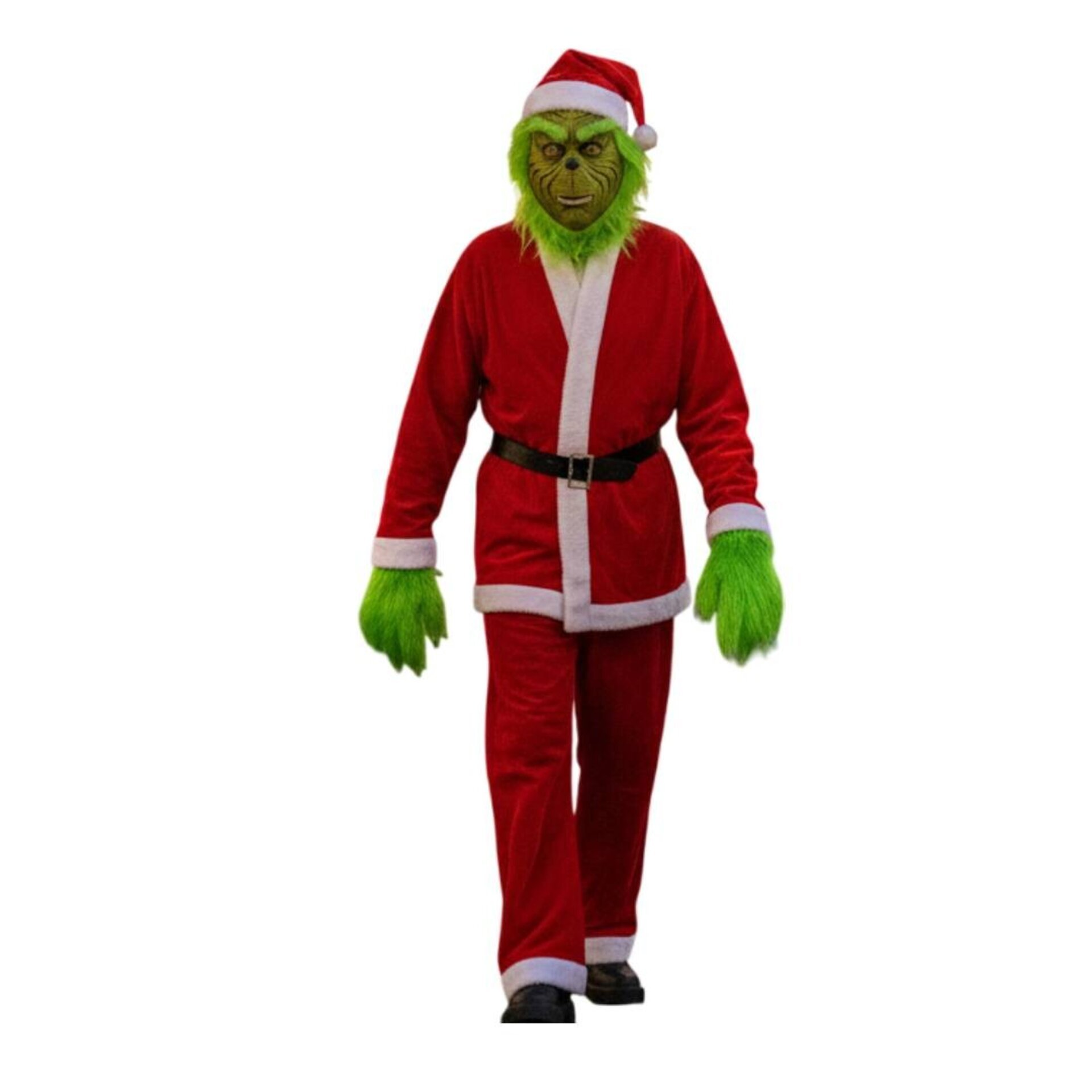 Disfraz El Grinch Monstruo Verde de Navidad Traje Papa Noel Hombre Adulto - 5