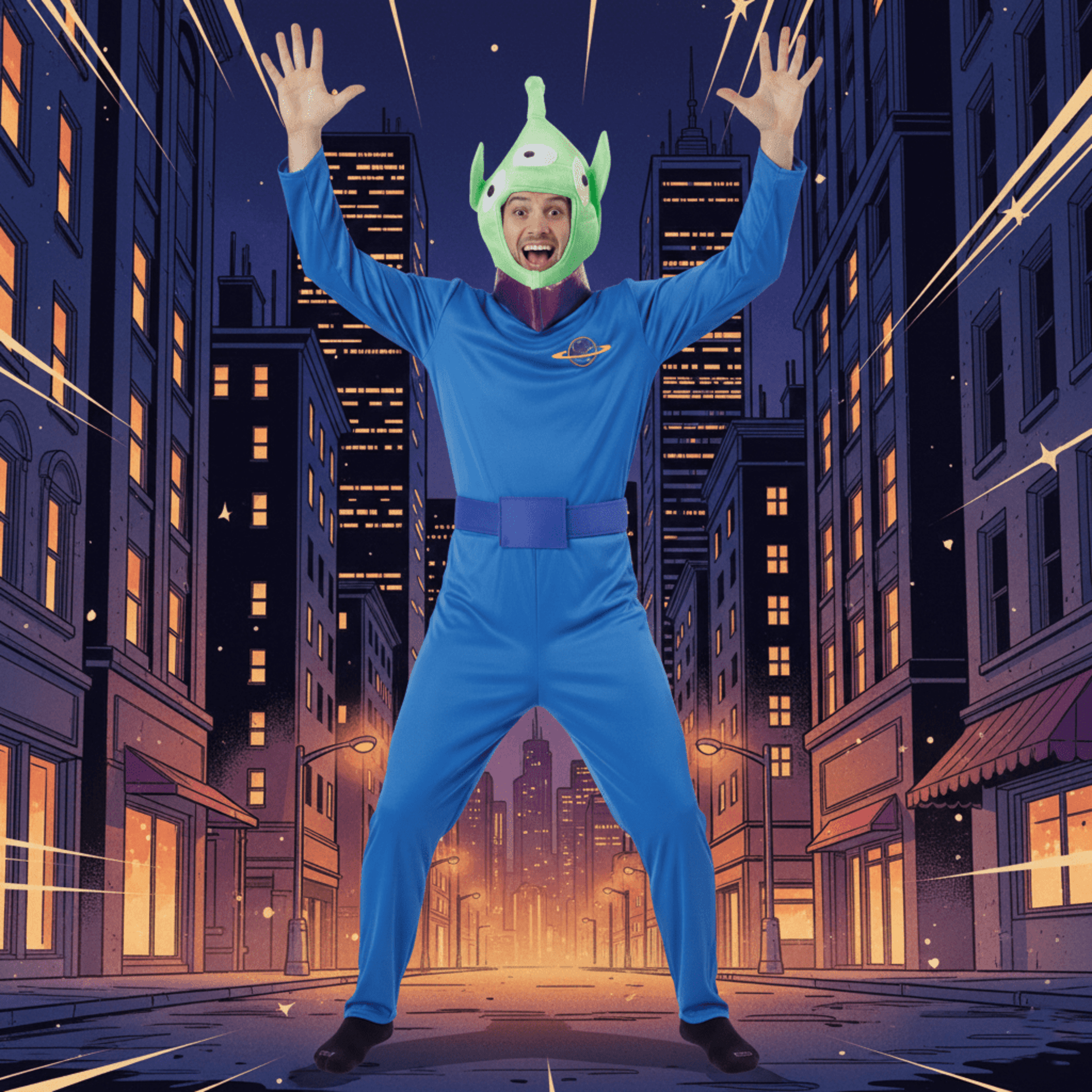 Disfraz Marciano Alien Toy Story Mono enterizo con Gorro Adulto Talla M-L-XL - 6