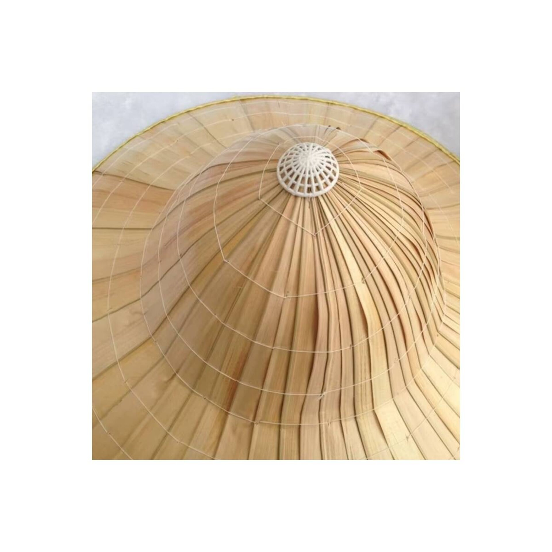 Sombrero de paja natural Chino hecho a mano Bambú Protección Solar Adulto - 2