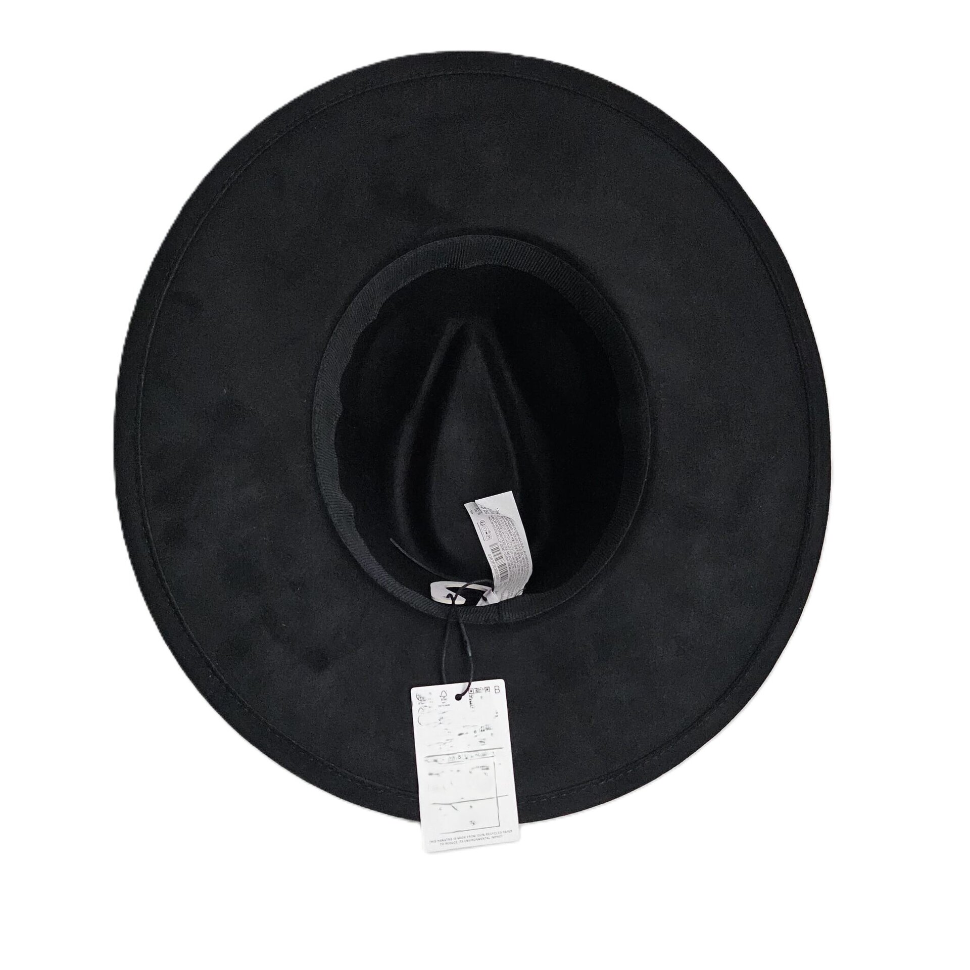 Sombrero de Ala Ancha Cowboy Elegante cinta Trenzada Adulto Unisex Negro - 4