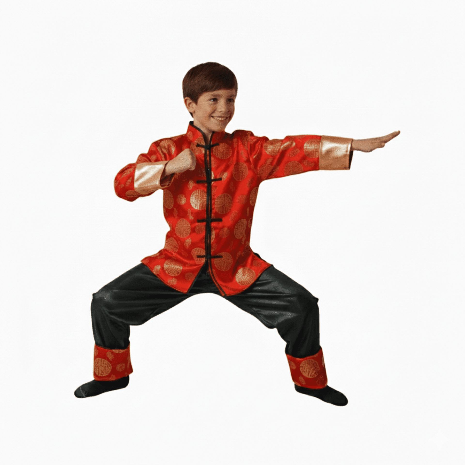 Disfraz de Guerrero Oriental para Niño - Cultura China Traje Camisa y Pantalón - 1