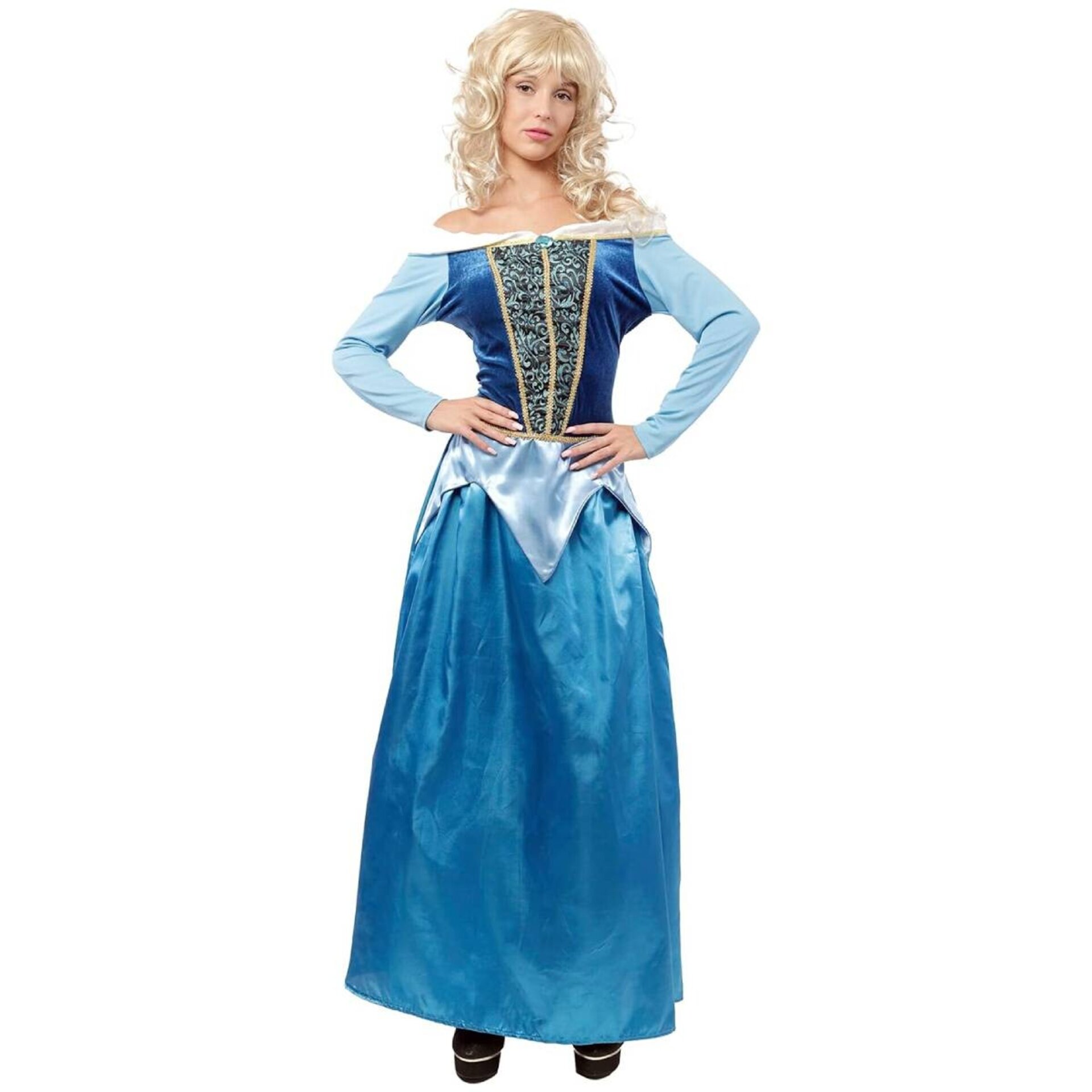 Disfraz Cenicienta Adulto Vestido Princesa Azul Ensueños Cuento de Hadas Ceniza - 4