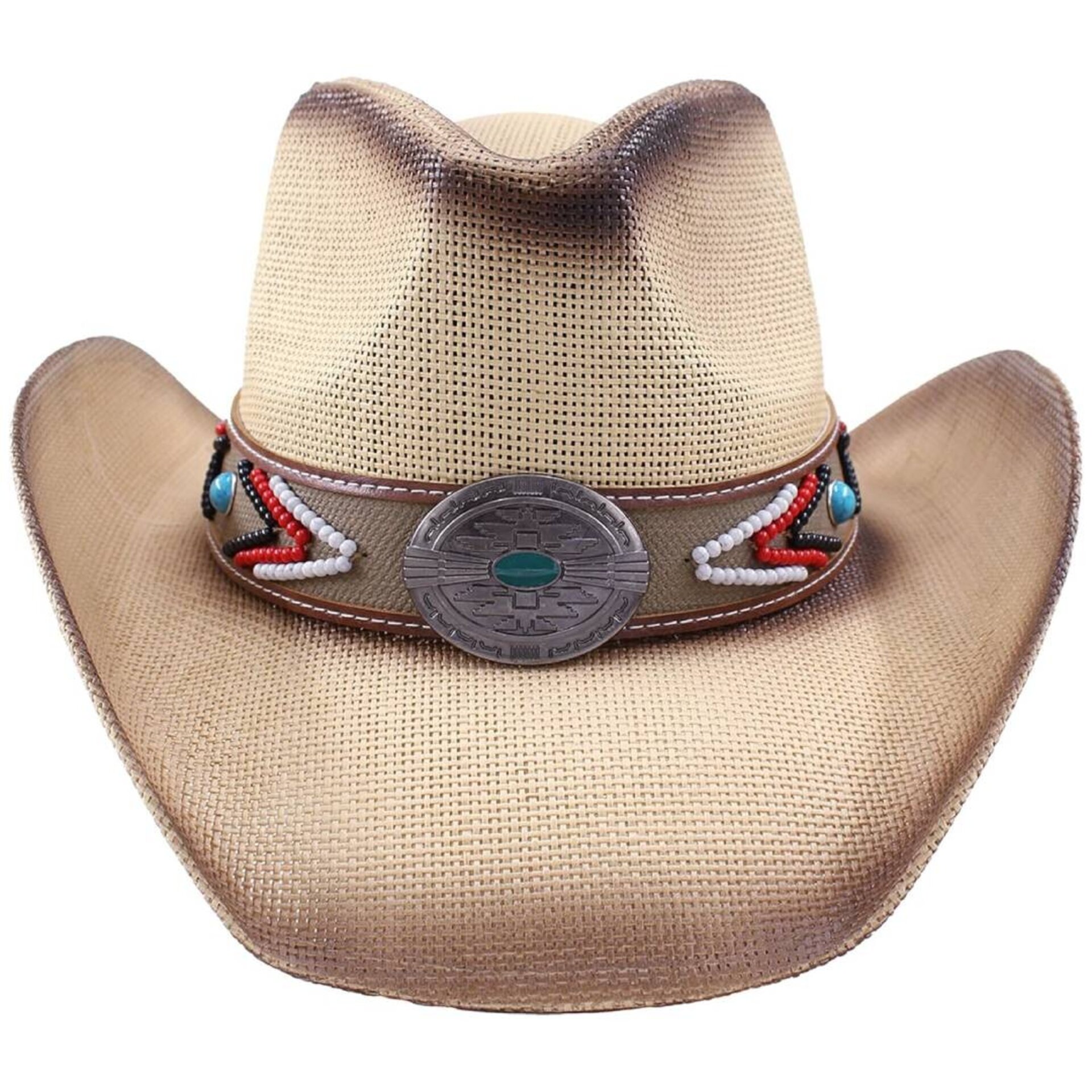 Sombrero Vaquero Paja Resistente Unisex Adulto - Estilo Western Cowboy Beige - 1