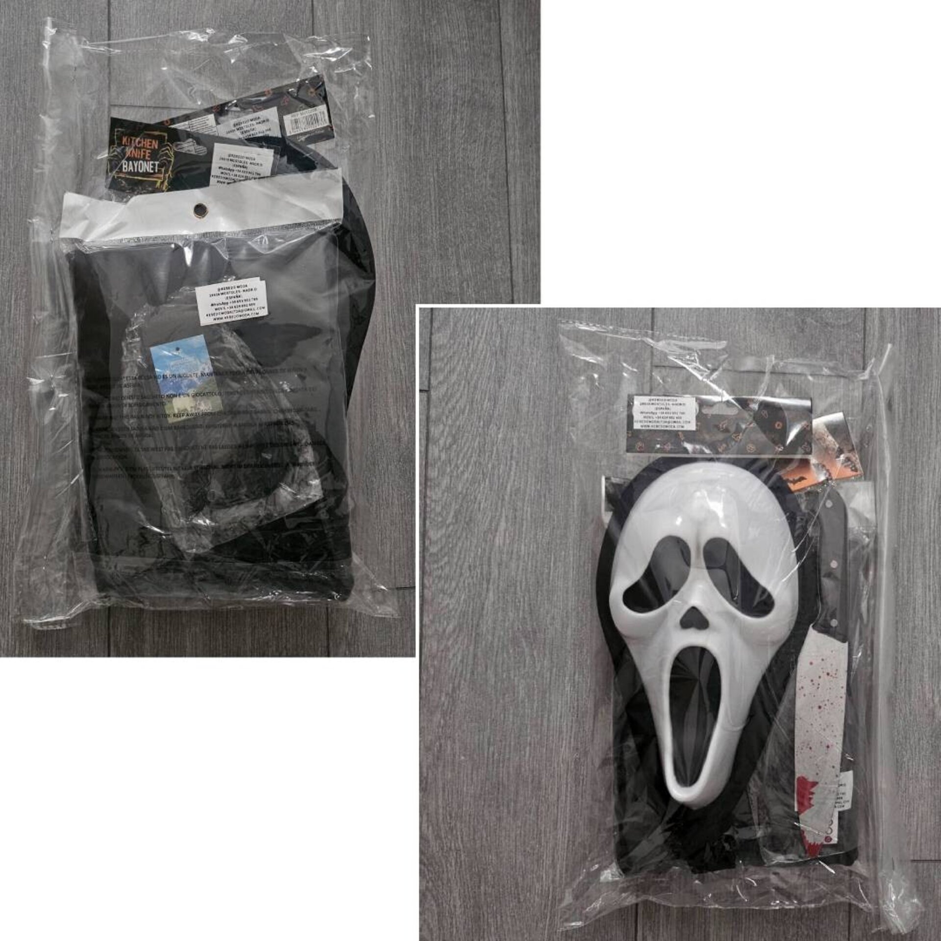 Disfraz Scream Fantasma - Máscara con Capucha, Guantes, Cuchillo Sangriento - 9