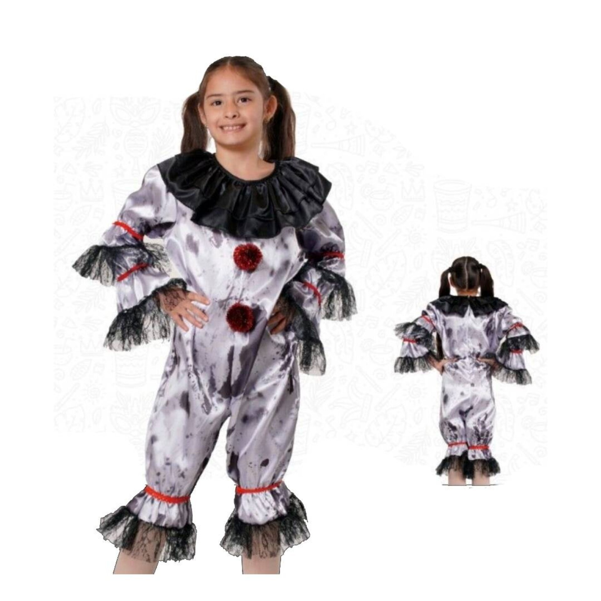 Disfraz Payaso Asesino Mono Enterizo para Niños Niñas Estilo IT Pennywise Derry - 3