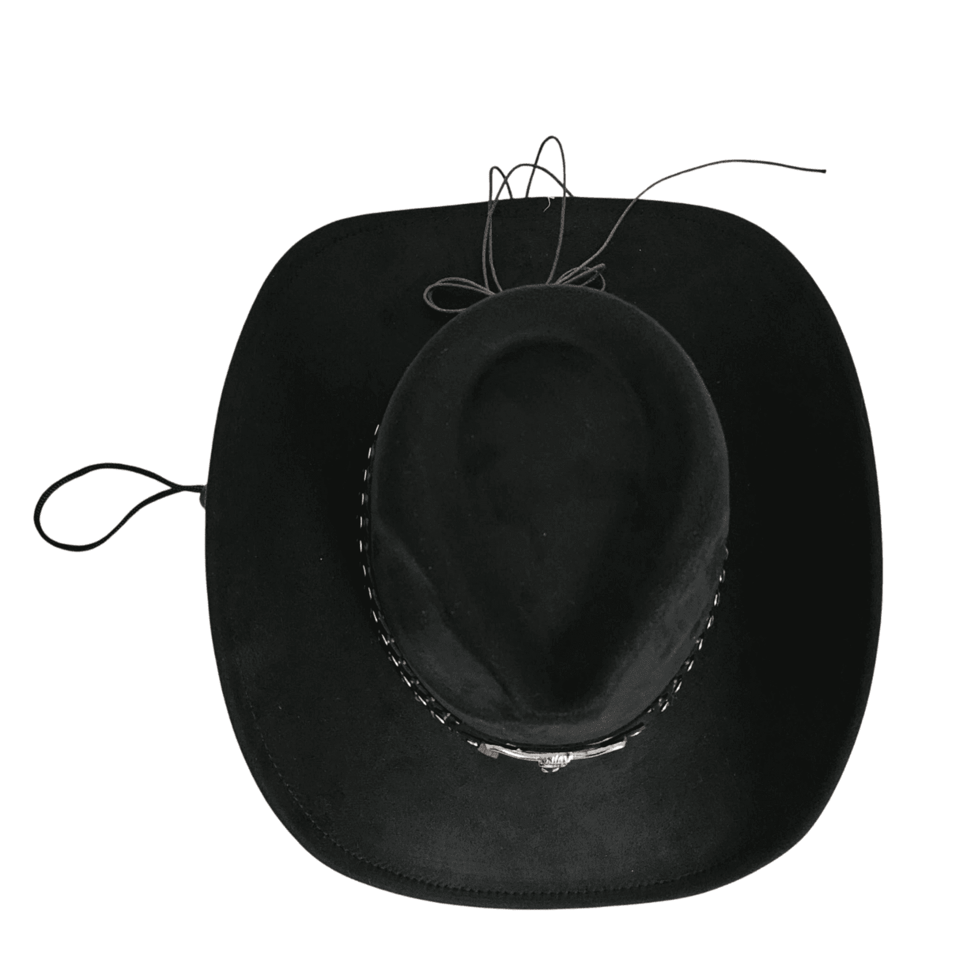 Sombrero Vaquero Cowboy | Estilo Western de Ala Ancha | Negro Gamuza Sintética - 3