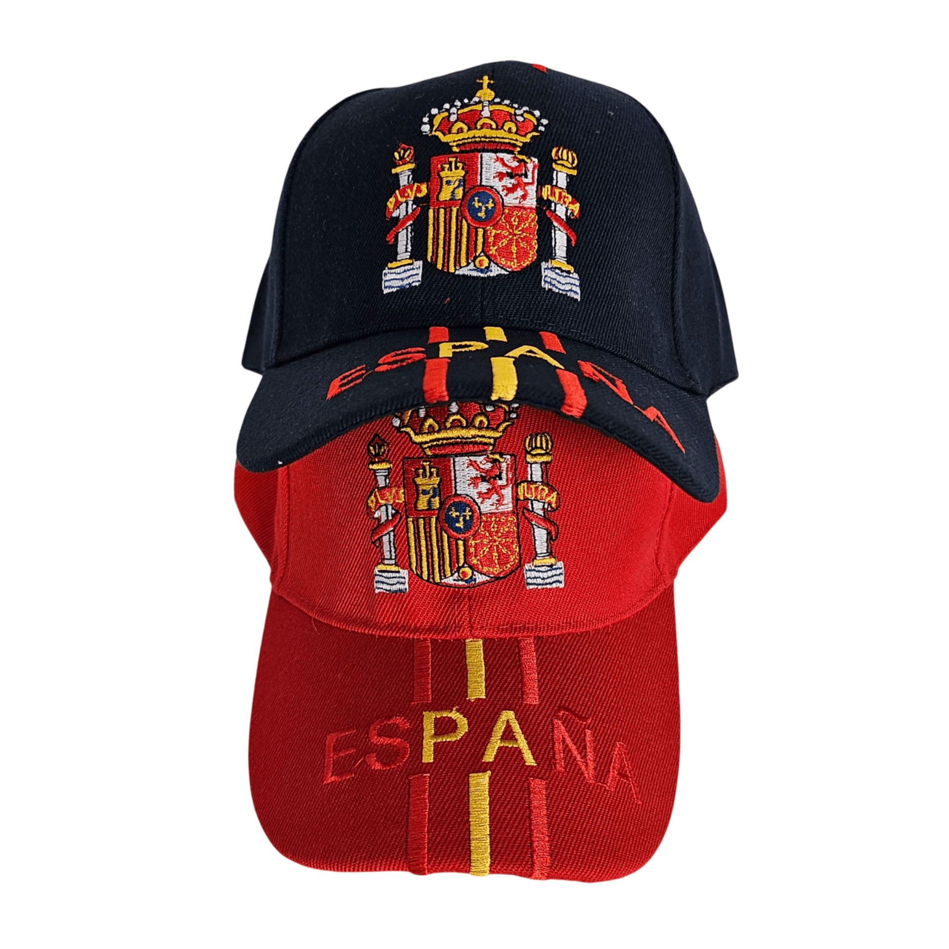 Gorras de España Azul y Roja | Gorra Bordada Bandera España Escudo Real - 1