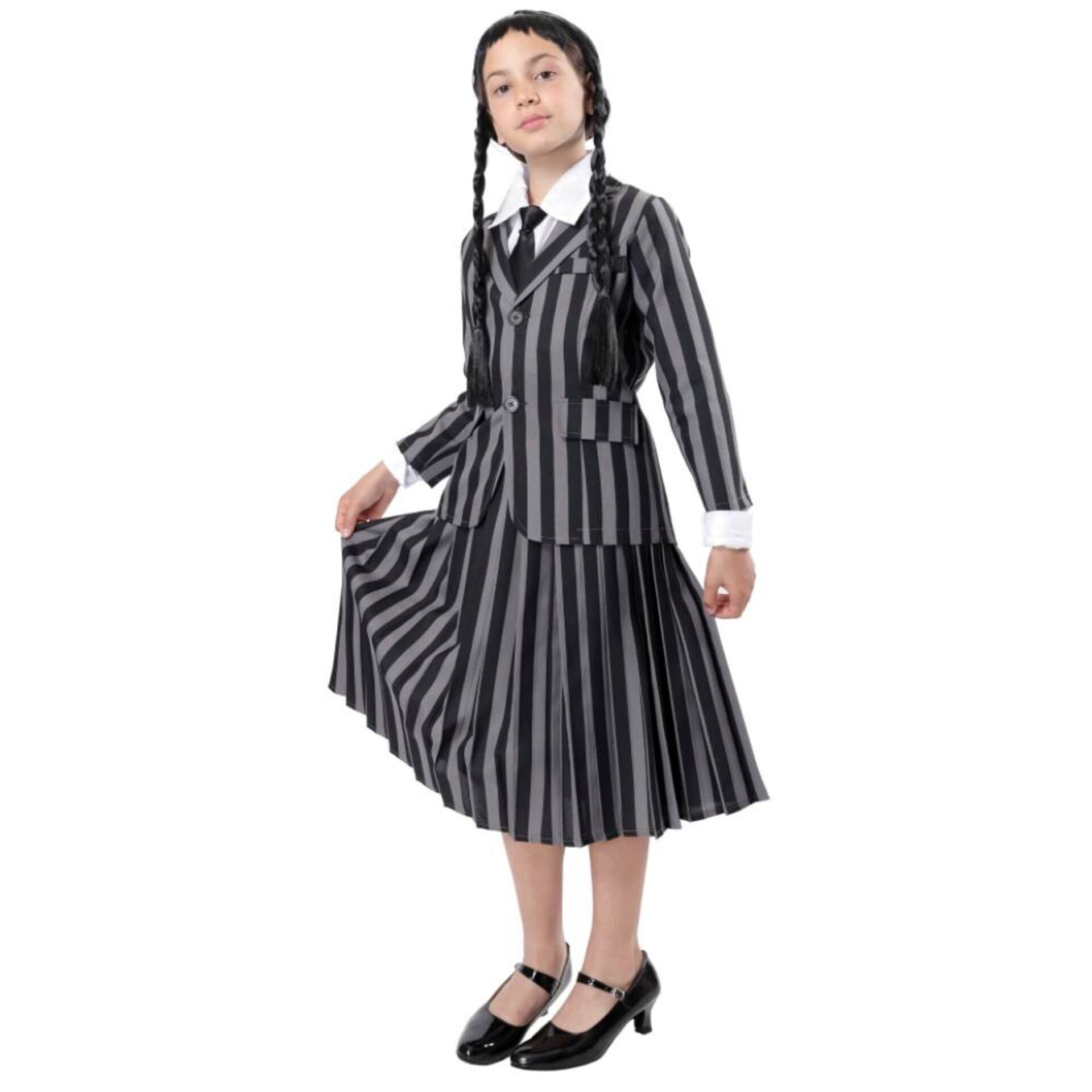 Disfraz Miércoles Addams Niñas. Uniforme de Película y Merlina Serie de Terror - 5