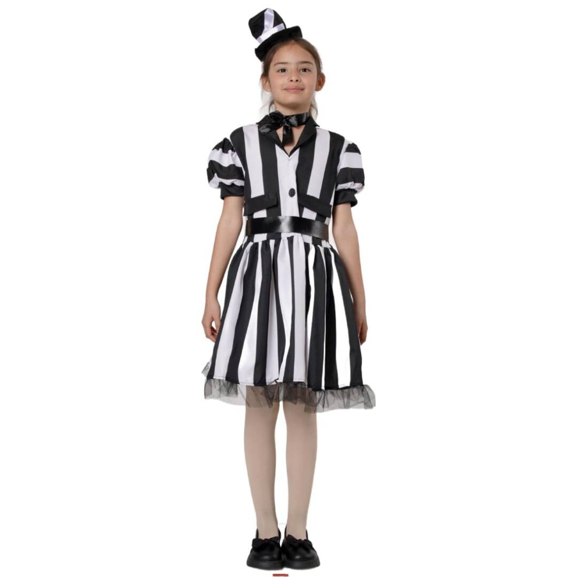 Disfraz Bitelchus Niña Vestido a Rayas. Conjunto Tim Burton Gótico Beetlejuice - 2