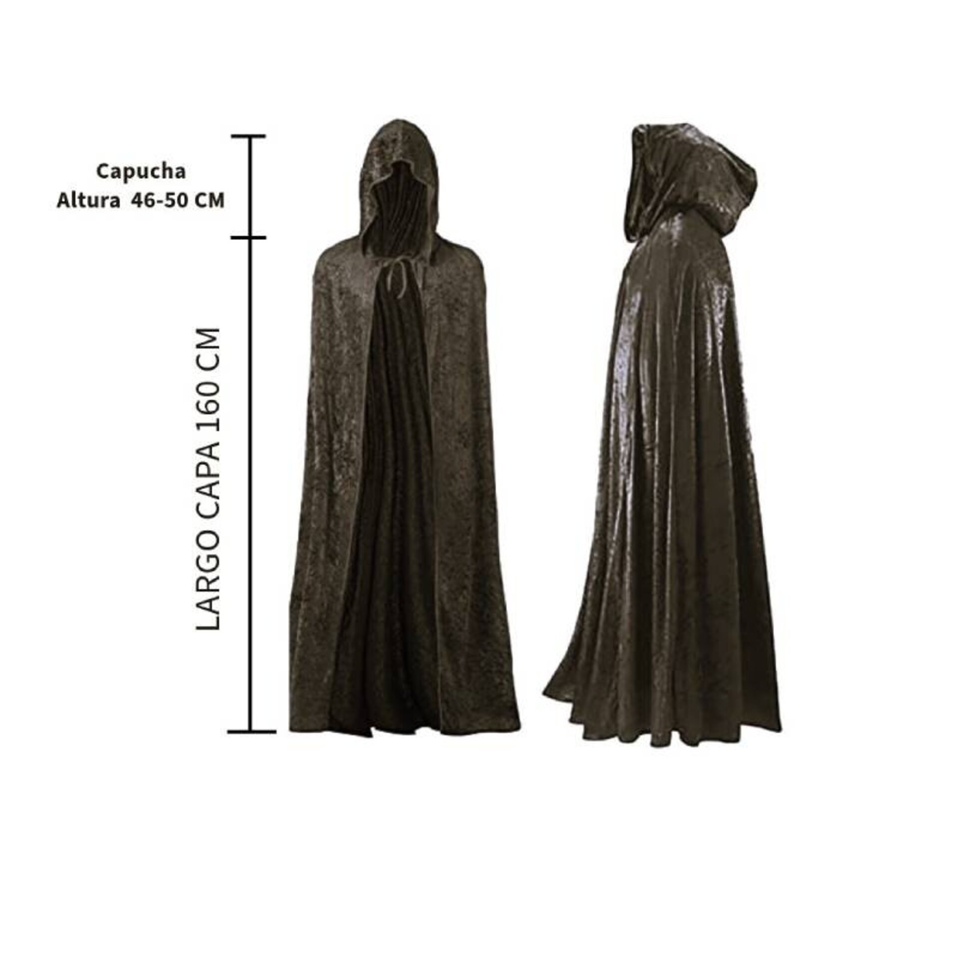 Capas con Capucha en Terciopelo Unisex para Disfraz de Niños y Adultos Rojo - 6