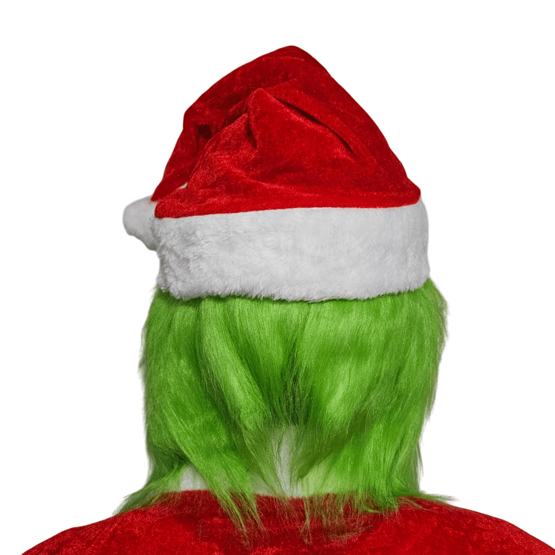 Conjunto de Disfraz del Grinch Mascara Látex, Gorro de Navidad y Guantes - 5