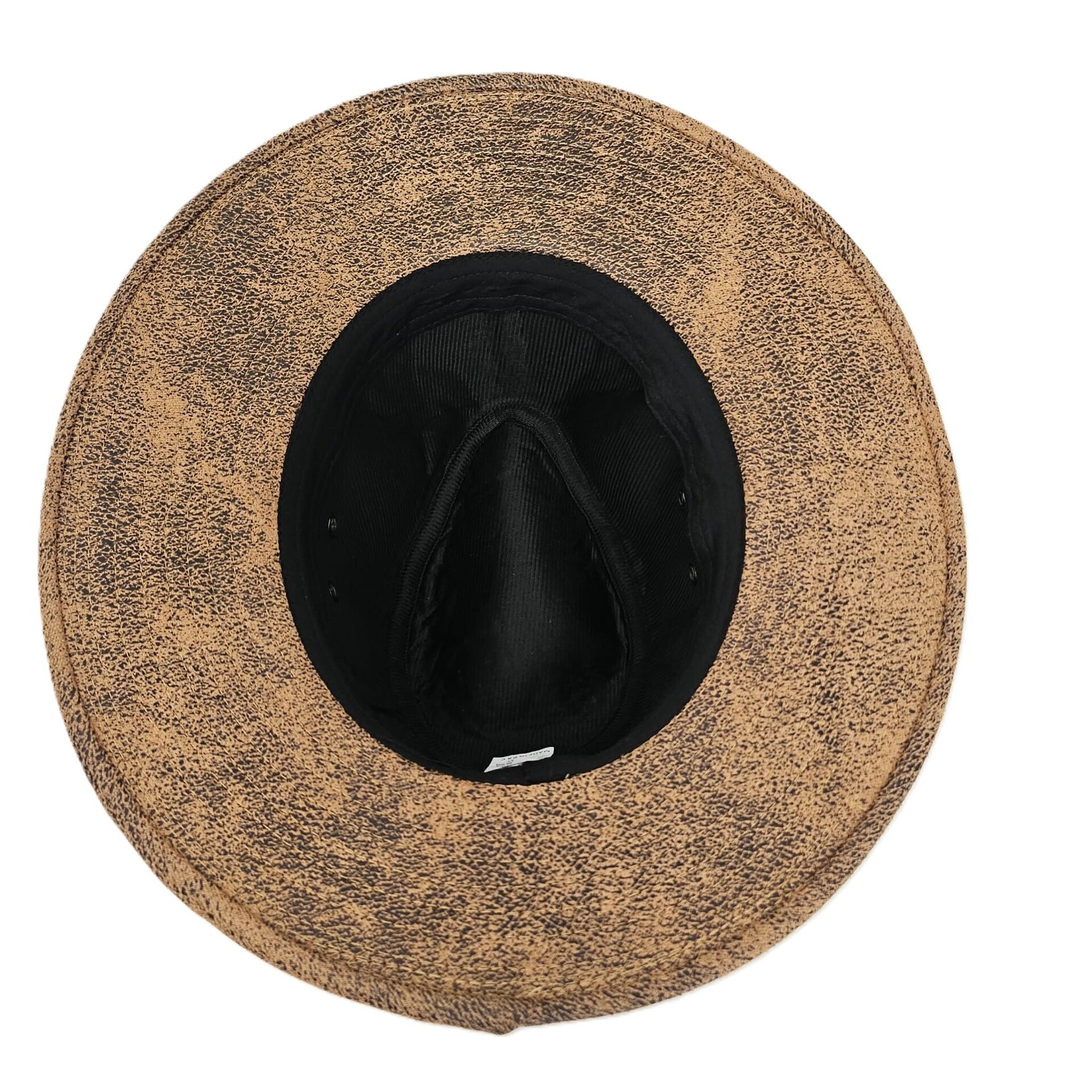 Sombrero Fedora Sintético Beige Desgastado Unisex Adulto Estilo Western Aventura - 3