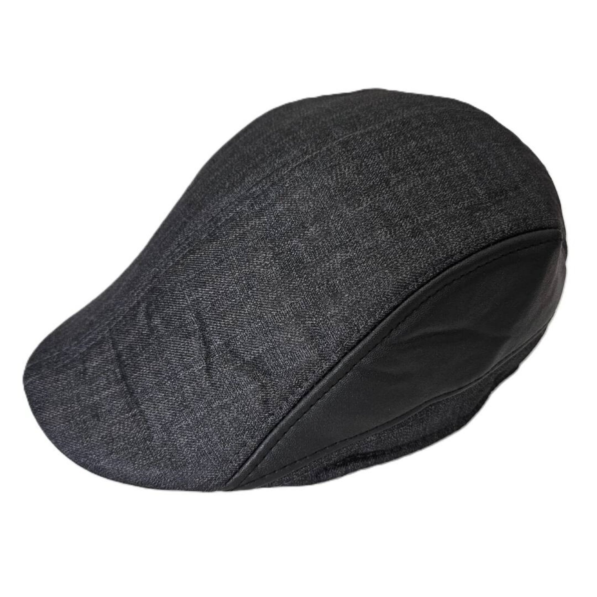 Boina Inglesa Hombre Gorro Negro Piel Sintética | Flat Cap Newsboy | Talla Única - 4