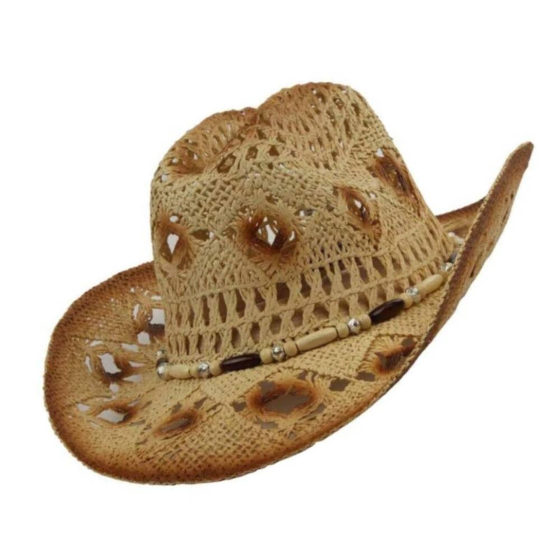Sombrero Vaquero Paja Rústico | Unisex Western | Estilo Desgastado Cowboy - 2