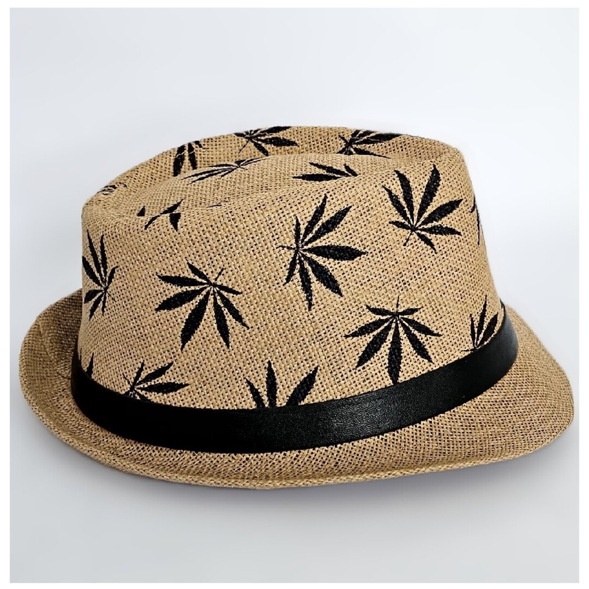 Sombrero Trilby Fedora Clásico Gorro Marrón Estampado Paja de Papel Adulto M/L - 4