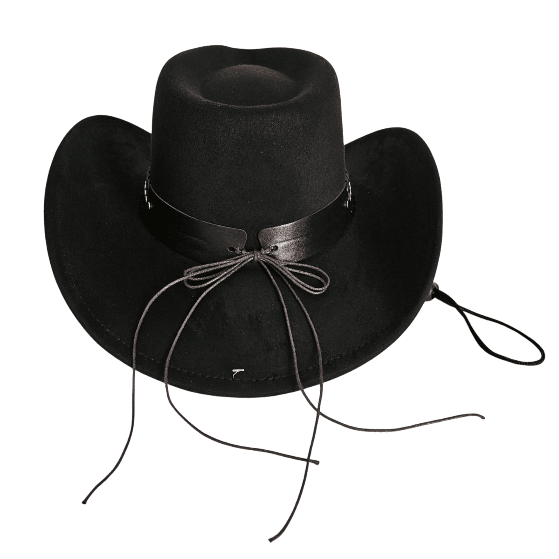 Sombrero Vaquero Cowboy | Estilo Western de Ala Ancha | Negro Gamuza Sintética - 5