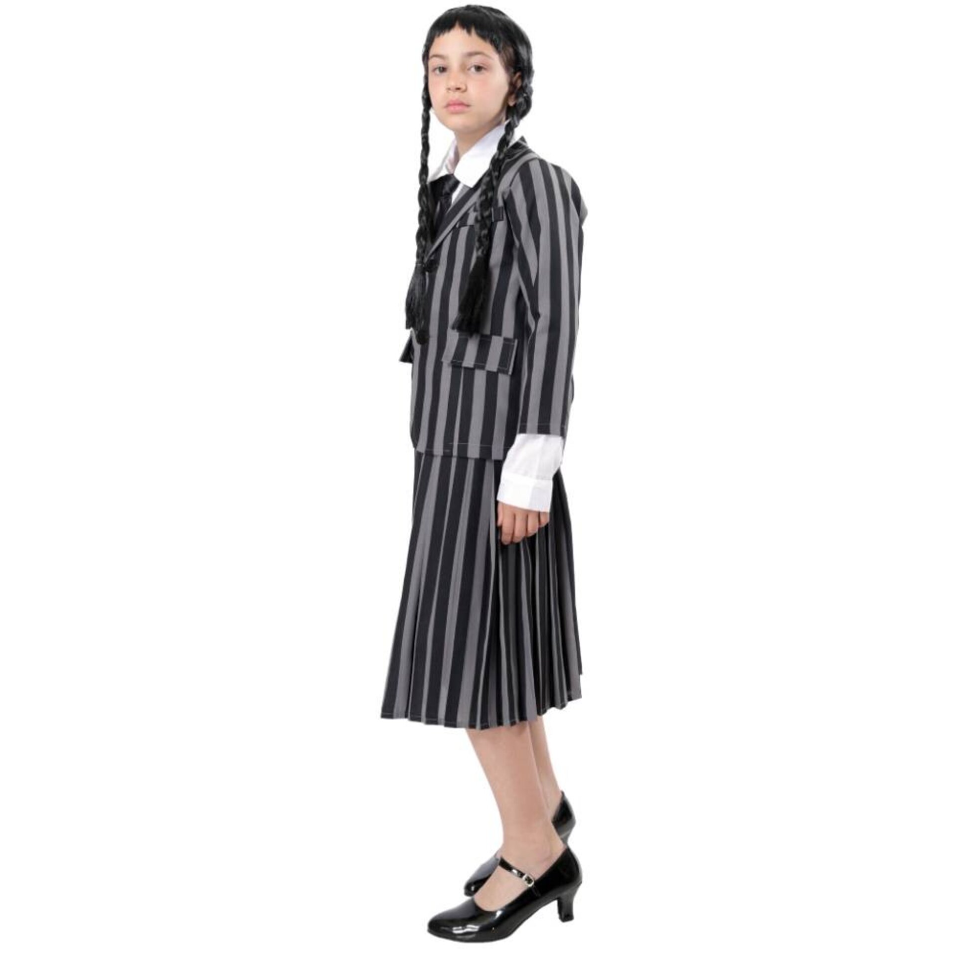 Disfraz Miércoles Addams Niñas. Uniforme de Película y Merlina Serie de Terror - 2