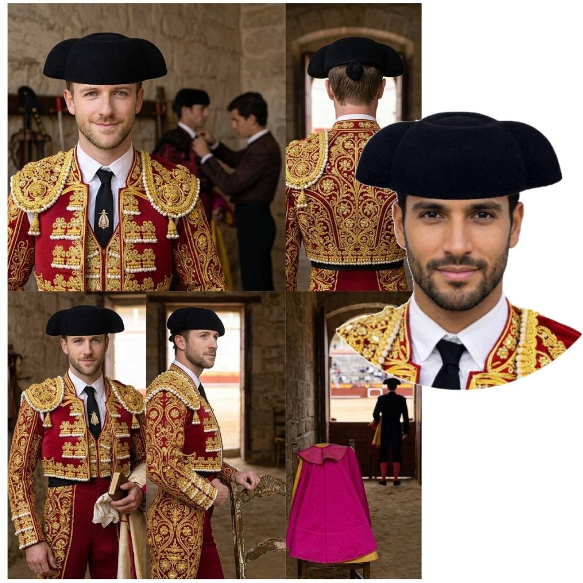 Monteras de Torero para Disfraz Adulto - Sombrero Español Carnaval y Halloween - 12