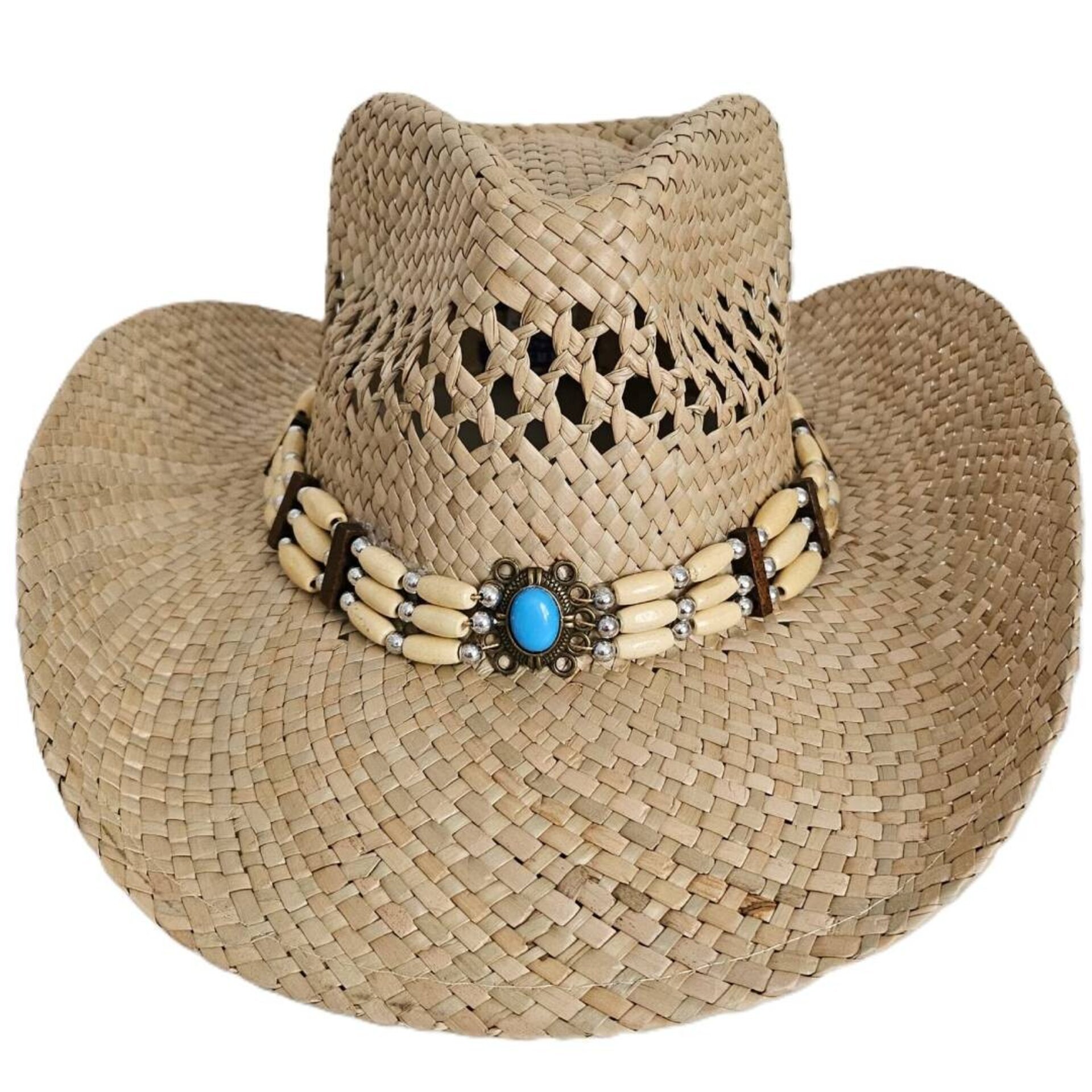 Sombrero Vaquero de Paja Artesanal Unisex | Estilo Western Bohemio Beige - 1