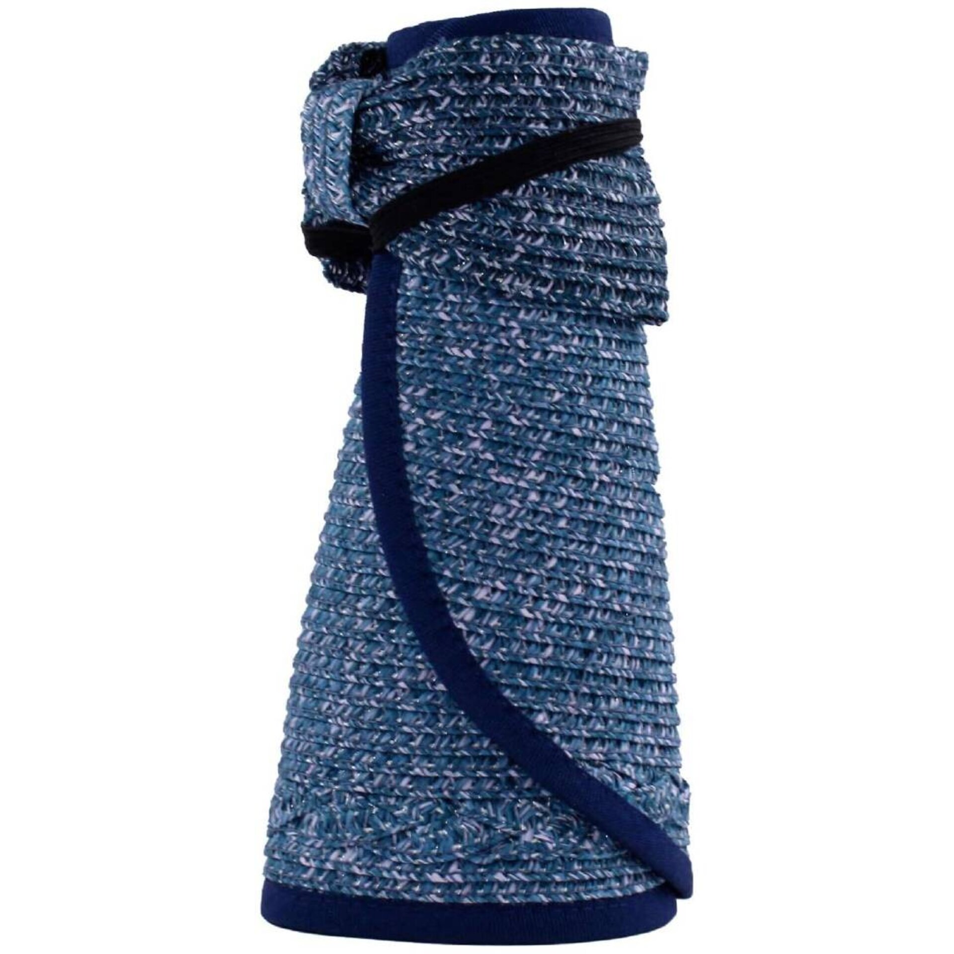 Visera paja azul - Sombrero verano con Velcro - 4