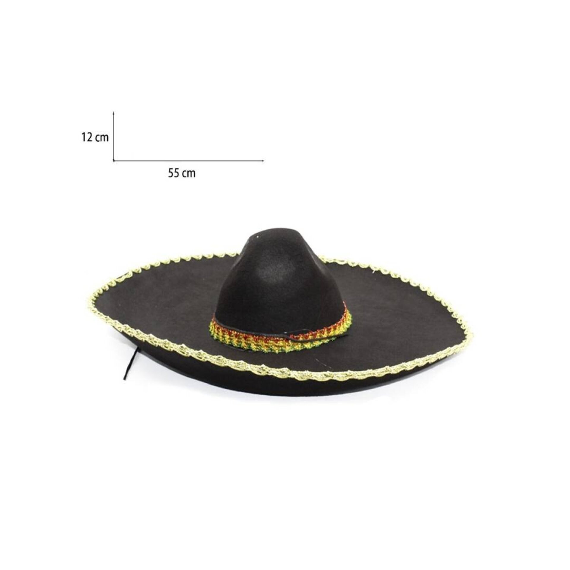 Sombrero Mexicano Mariachi Negro | Disfraz Fiesta Mexicana | Talla Única Unisex - 2