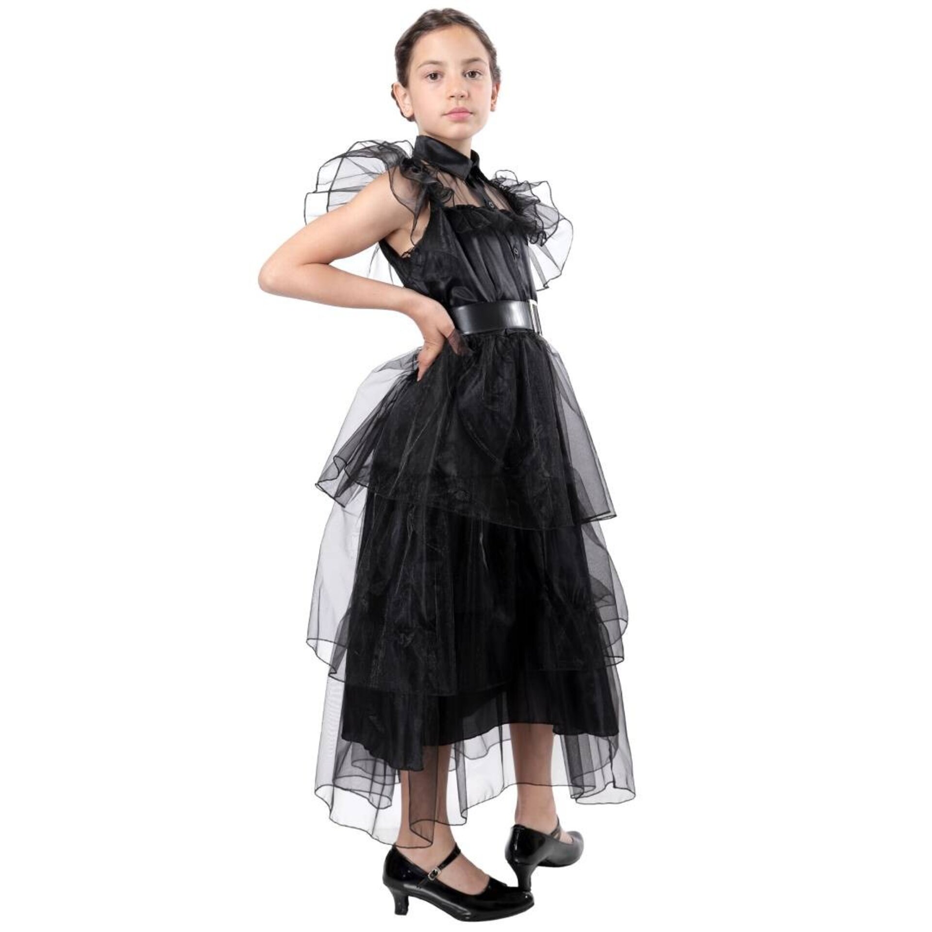Disfraz de Gala de Merlina para Niñas. Vestido de Baile de Miércoles Addams - 5