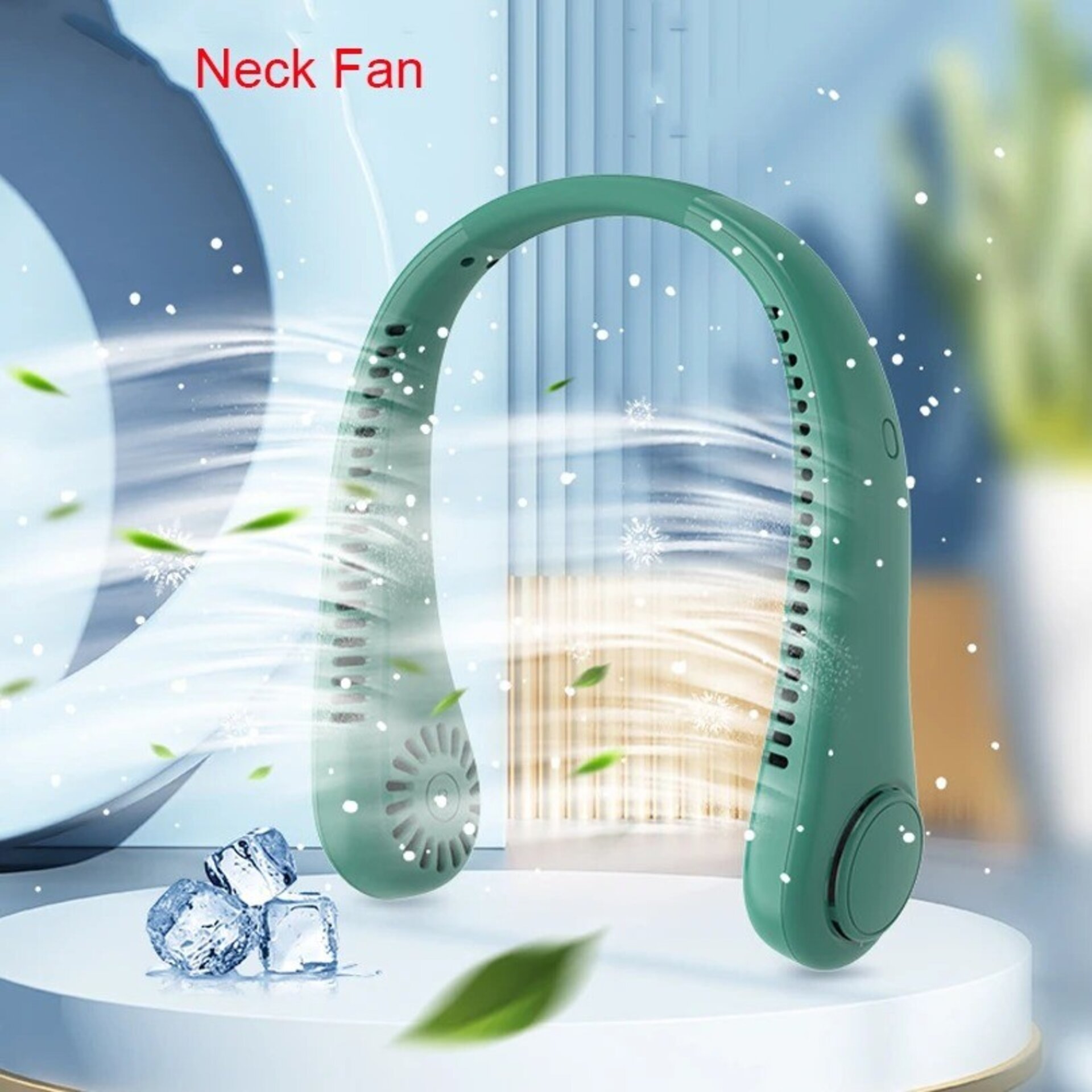 Ventilador Portátil de Cuello Neck Fan 3 Velocidades Recargable con USB Viaje - 12