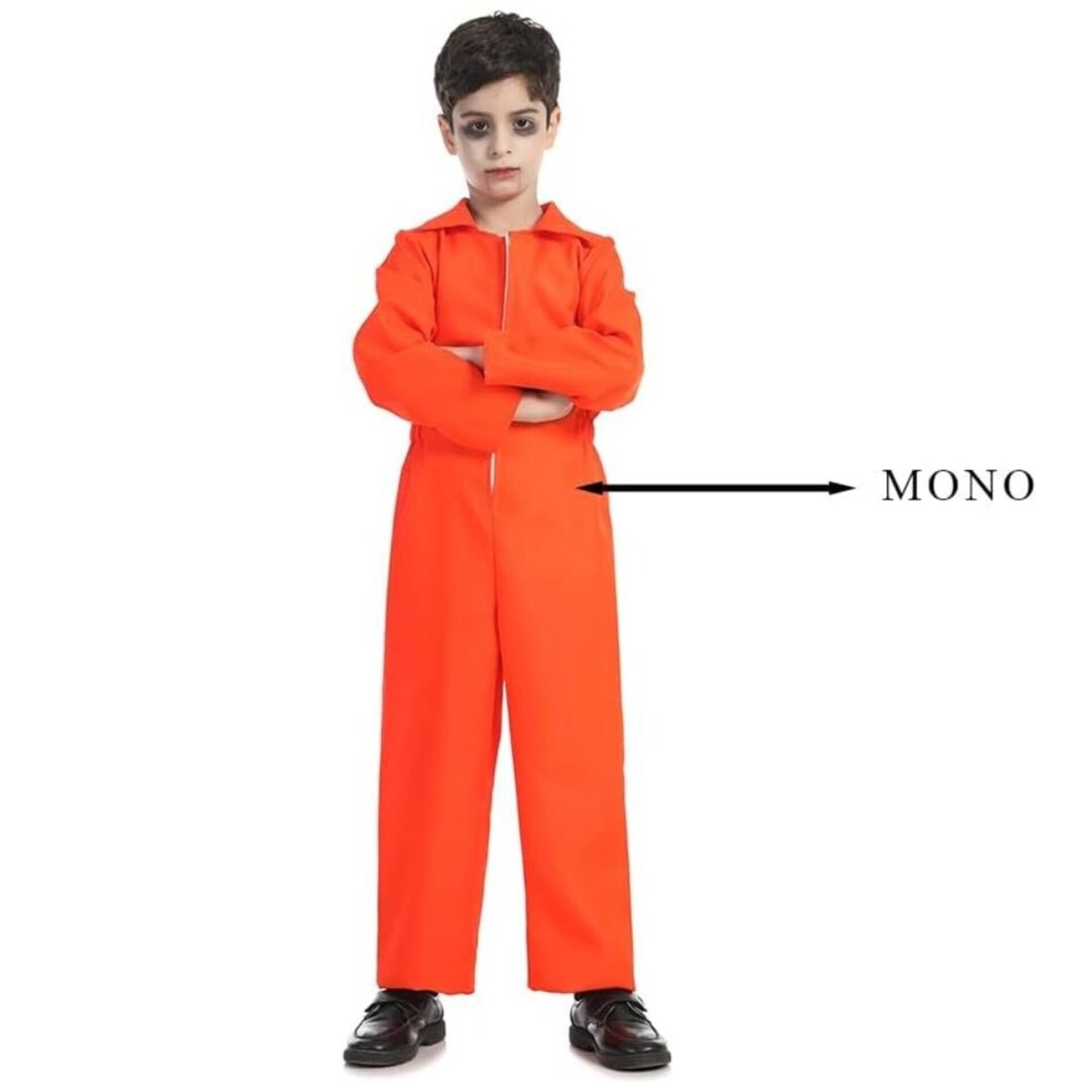 Disfraz Prisionero Naranja Niños | Mono Enterizo Preso Halloween Carnaval Fiesta - 6