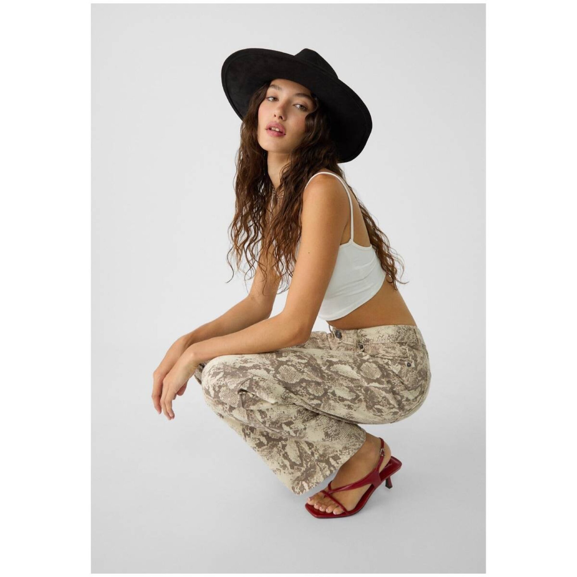 Sombrero de Ala Ancha Cowboy Elegante cinta Trenzada Adulto Unisex Negro - 9