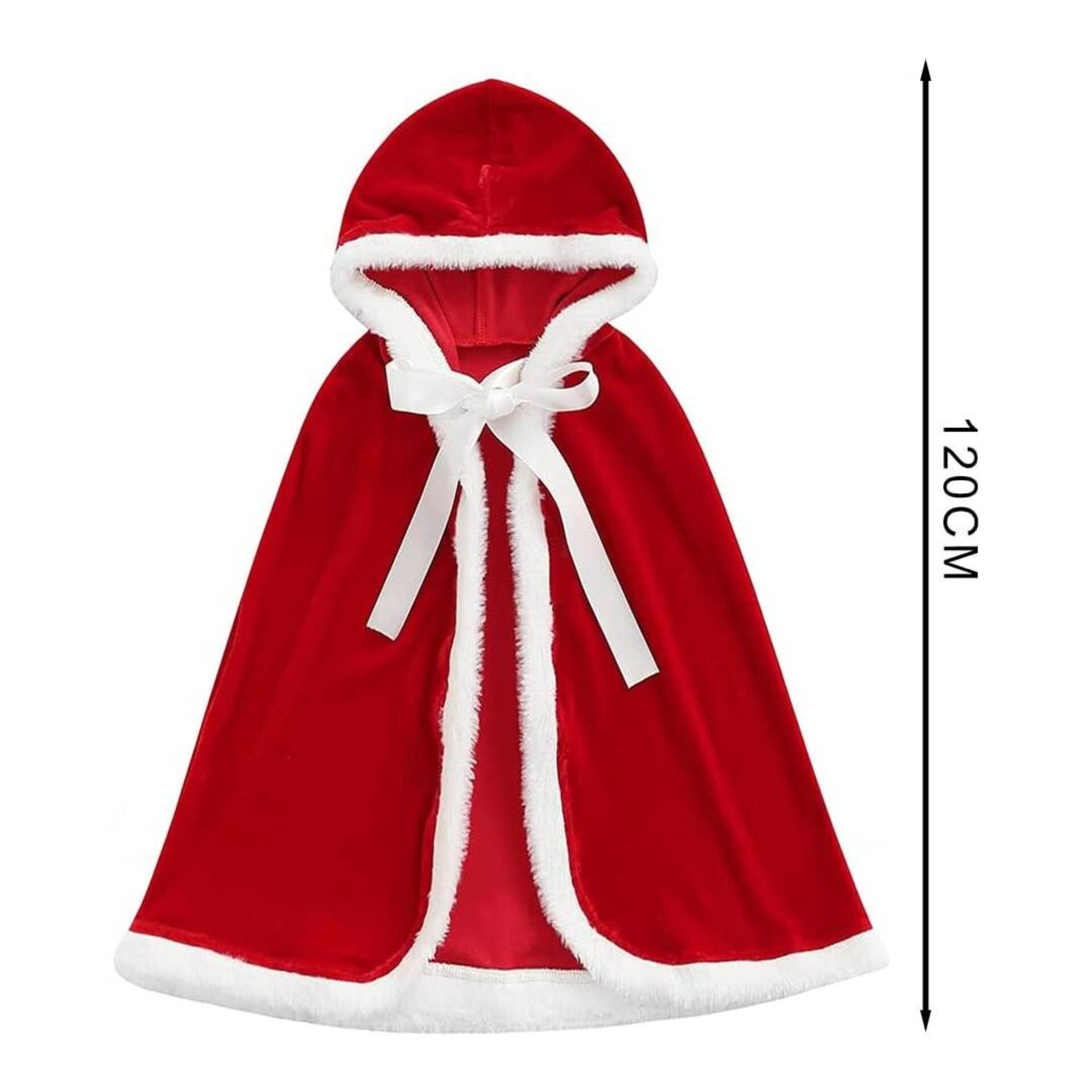 Capa de Terciopelo Navideña Premium 120cm - Capa con Capucha de Santa/Mamá Noel - 4