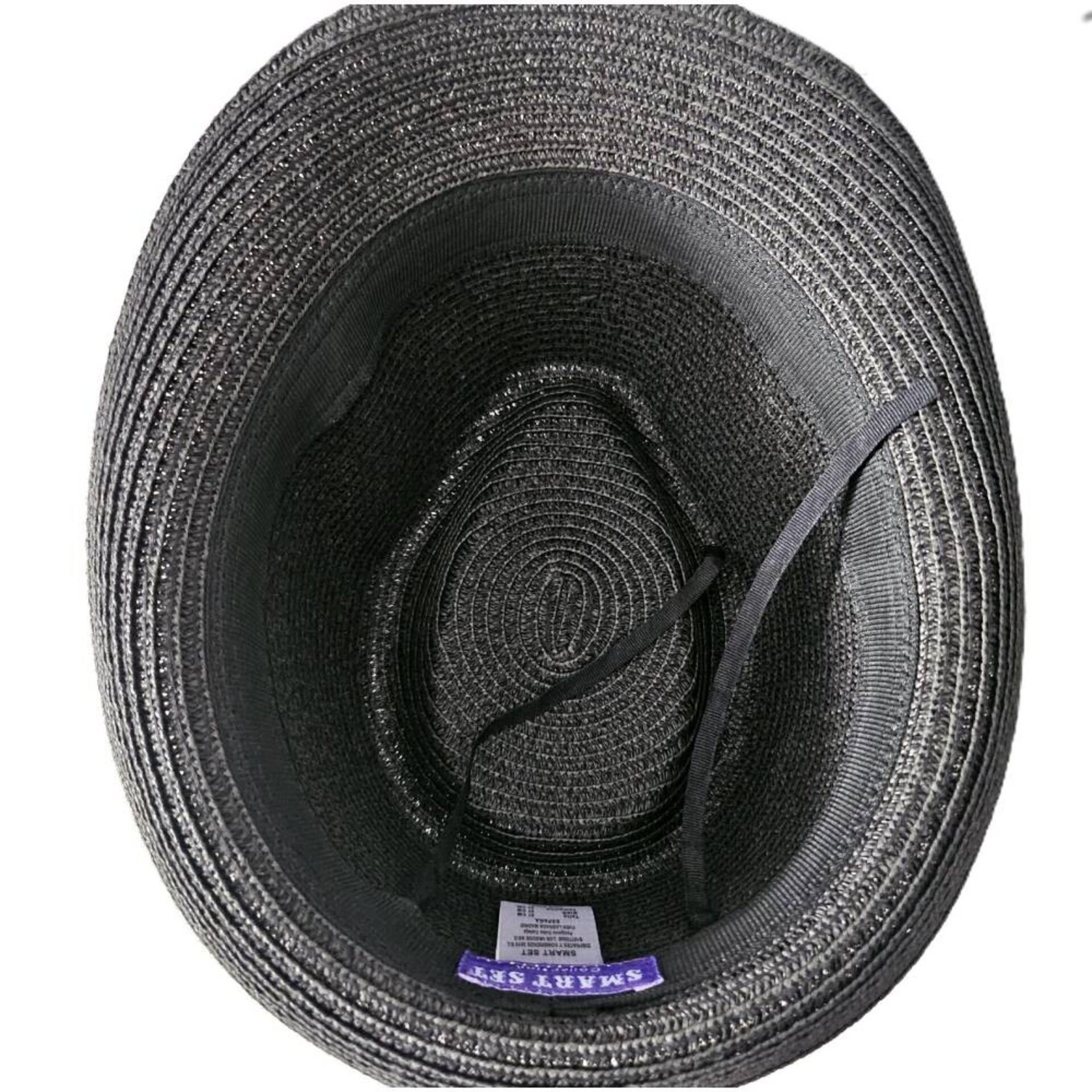 Sombrero Paja Trilby Negro Ajustable | Unisex Verano Urbano | Banda Trenzada - 9