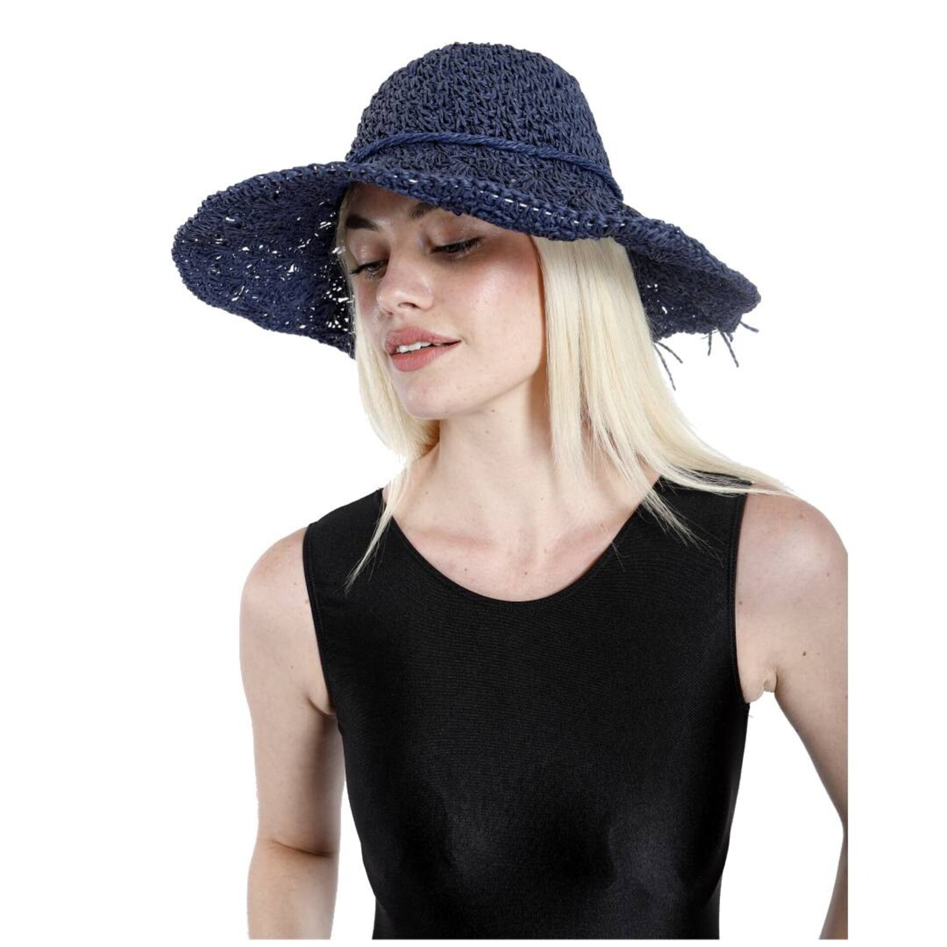 Sombrero Paja Bohemio con Flores Estilo Crochet, protección Solar, Mujer Adulto - 2
