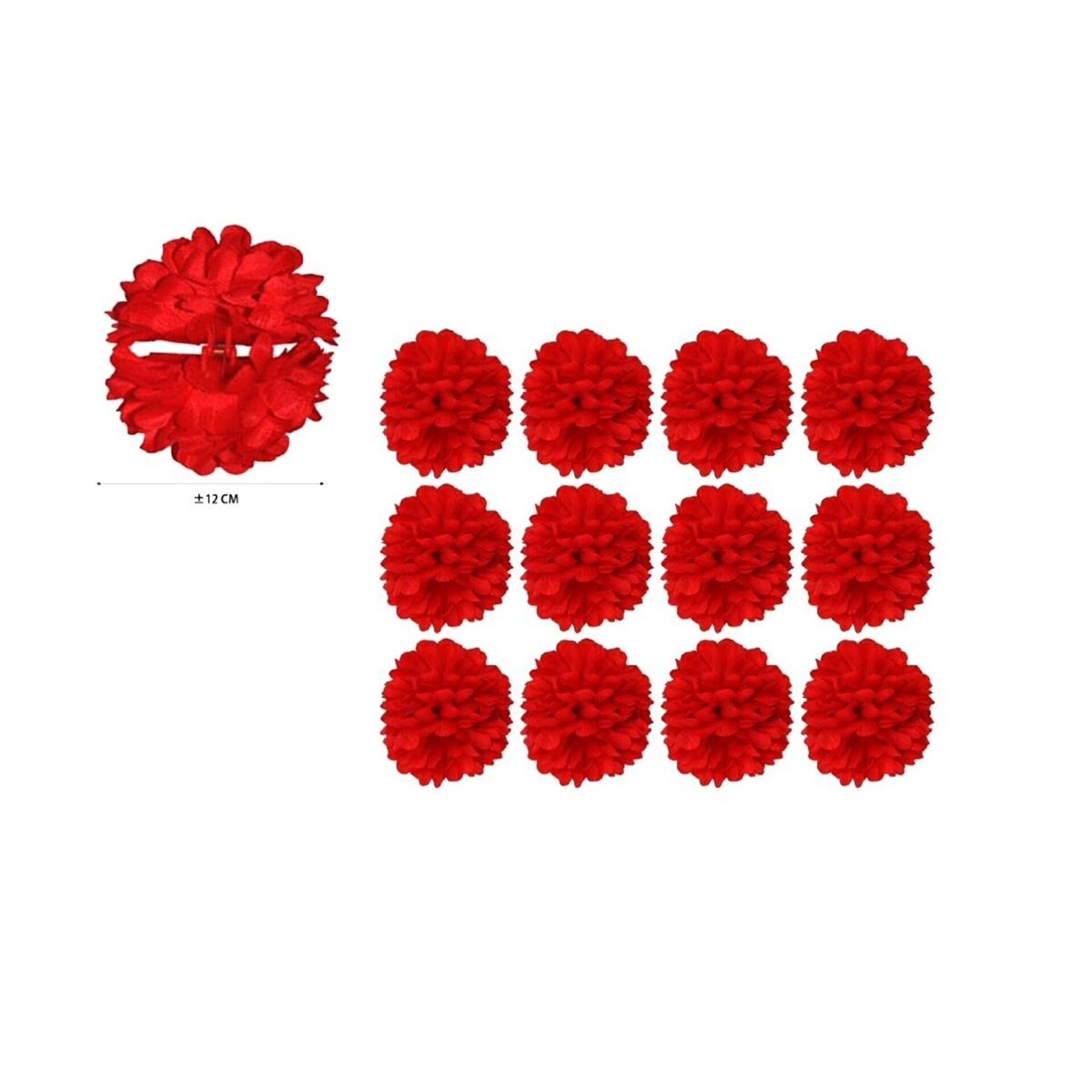 Flor Flamenca Pinza Clavel Rojo Accesorio para pelo chulapa Chulapo Bodas - 2