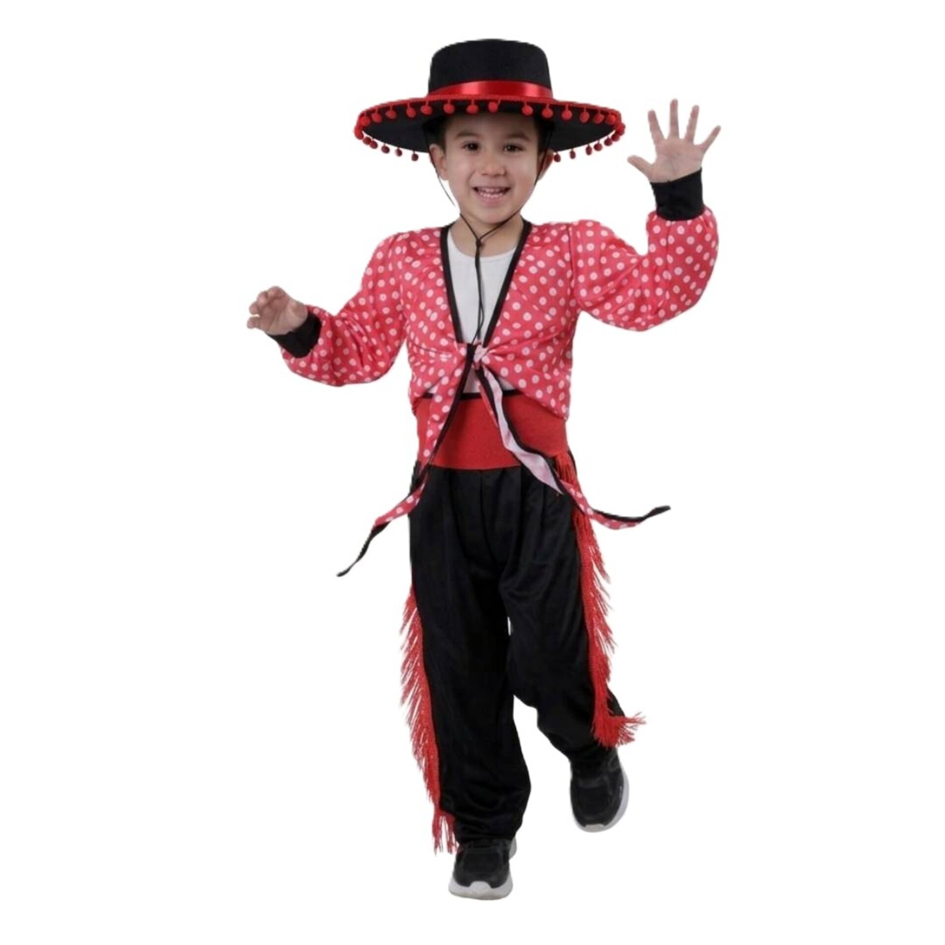 Sombrero Cordobés con Madroños y Cinta Roja - Gorro Ajustable para Niños Adultos - 2