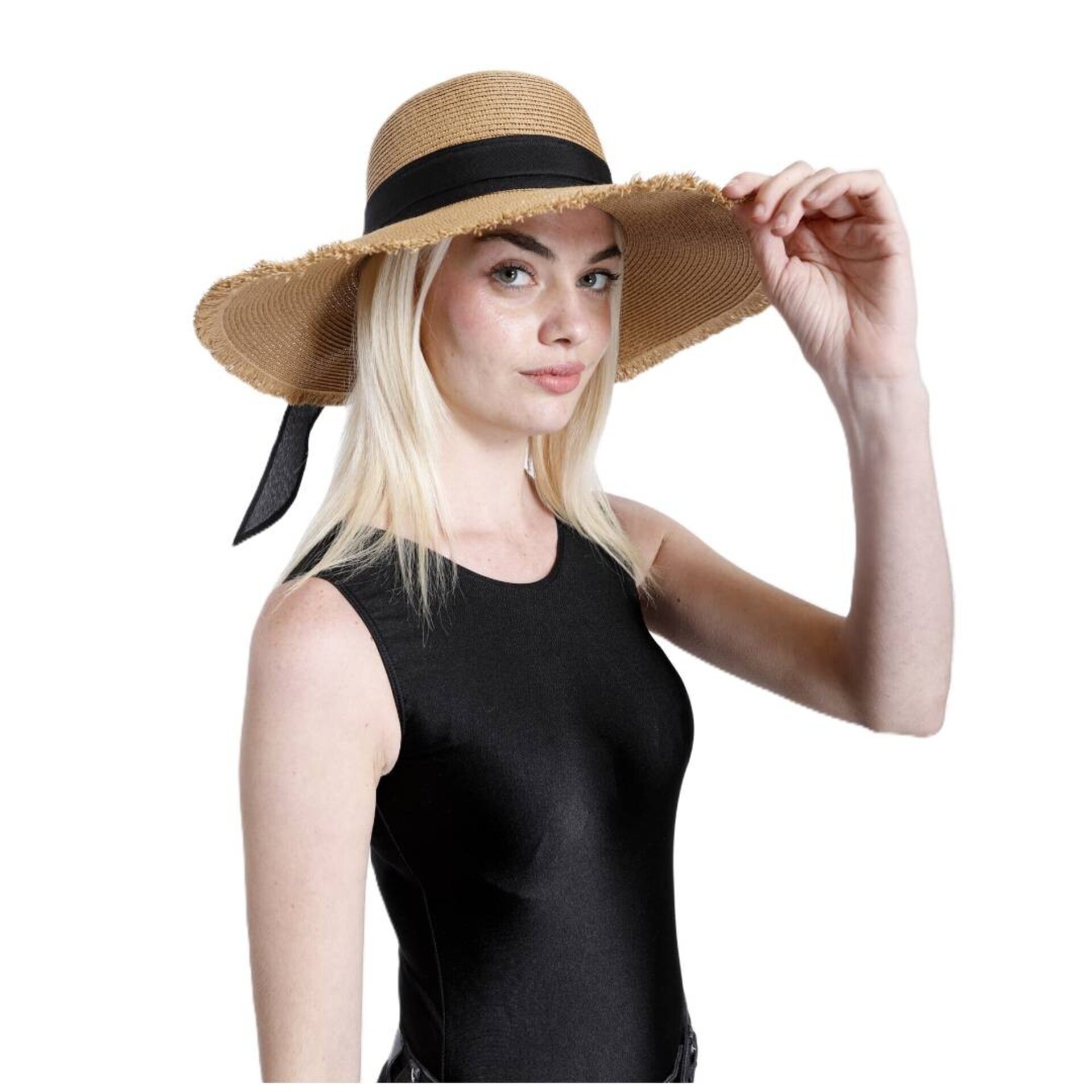 Sombrero de Paja Ajustable para Mujer, ala Ancha, Pamela Grande, Sombrero Mujer - 4