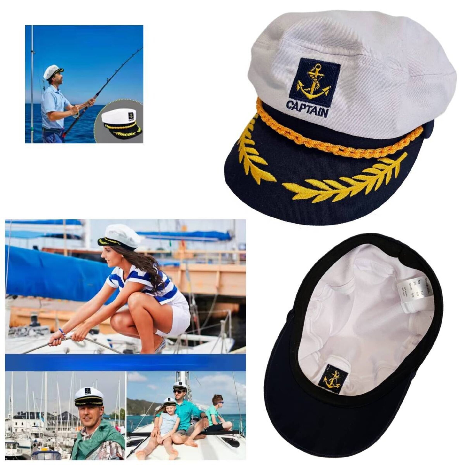 Gorra Piloto Algodón con Gafas de Sol Metálicas de Capitán para Hombre Adulto - 5