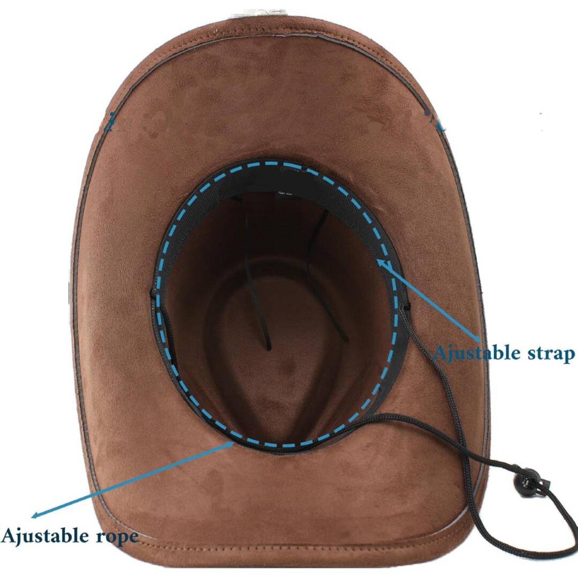 Sombrero Vaquero Cowboy Western Country Fieltro Marrón Adulto Ajustable M/L - 4