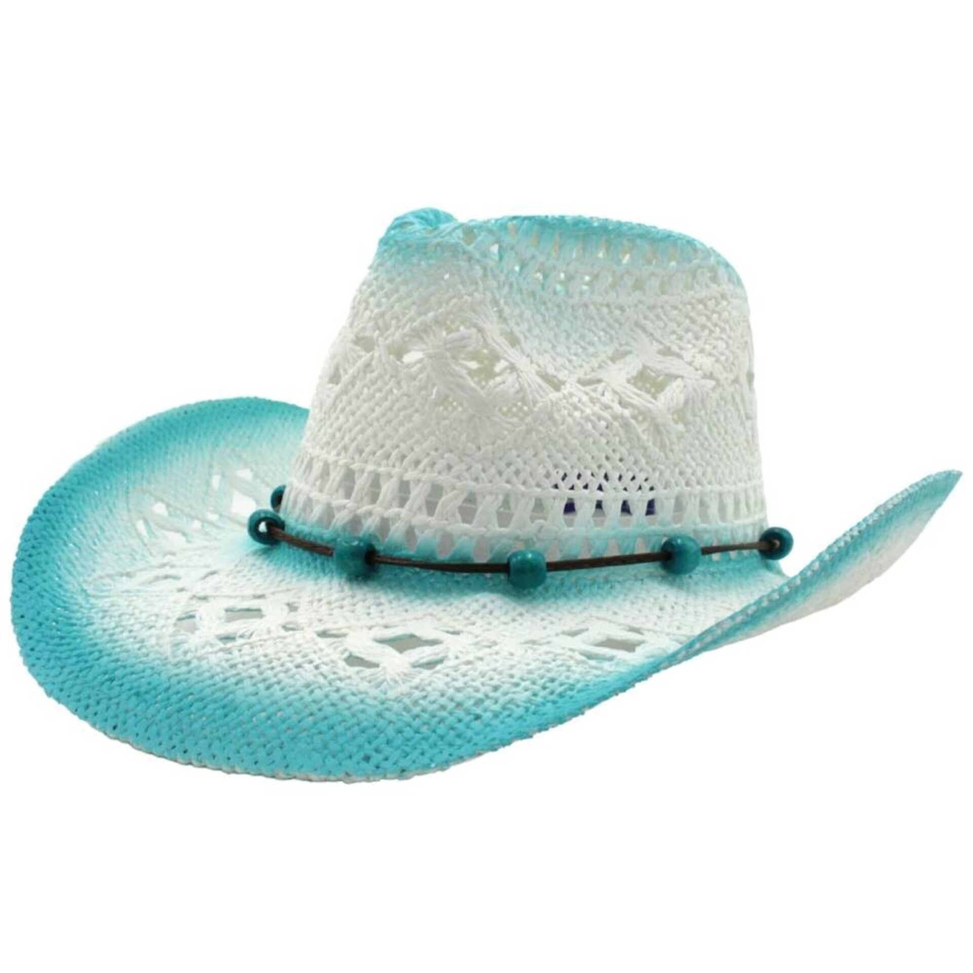 Sombrero Vaquero Paja Blanco Azul | Unisex Estilo Western | Cowboy Ajustable - 1