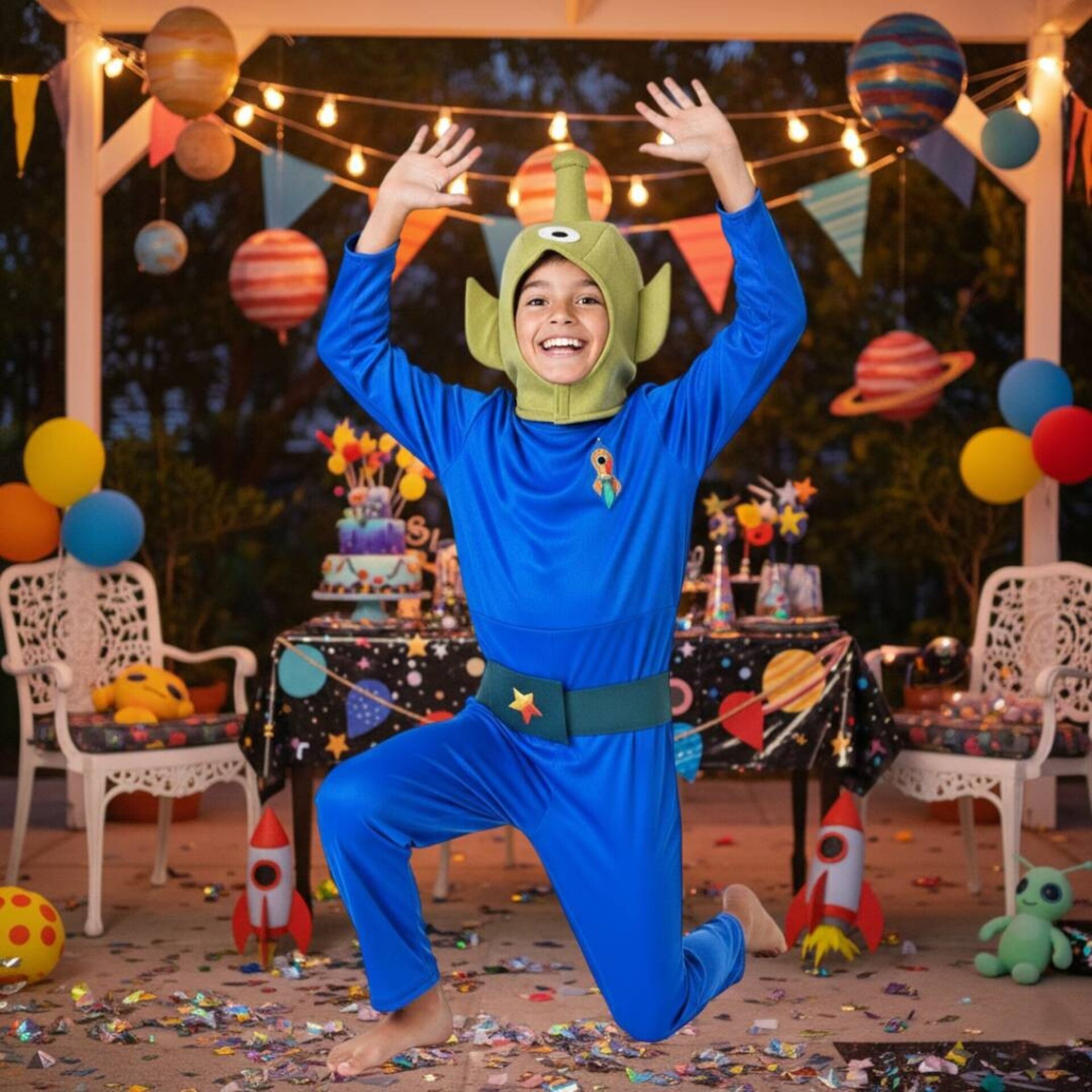 Disfraz de Marciano Galáctico para Niños - Traje de Alienígena Azul | Carnaval - 2