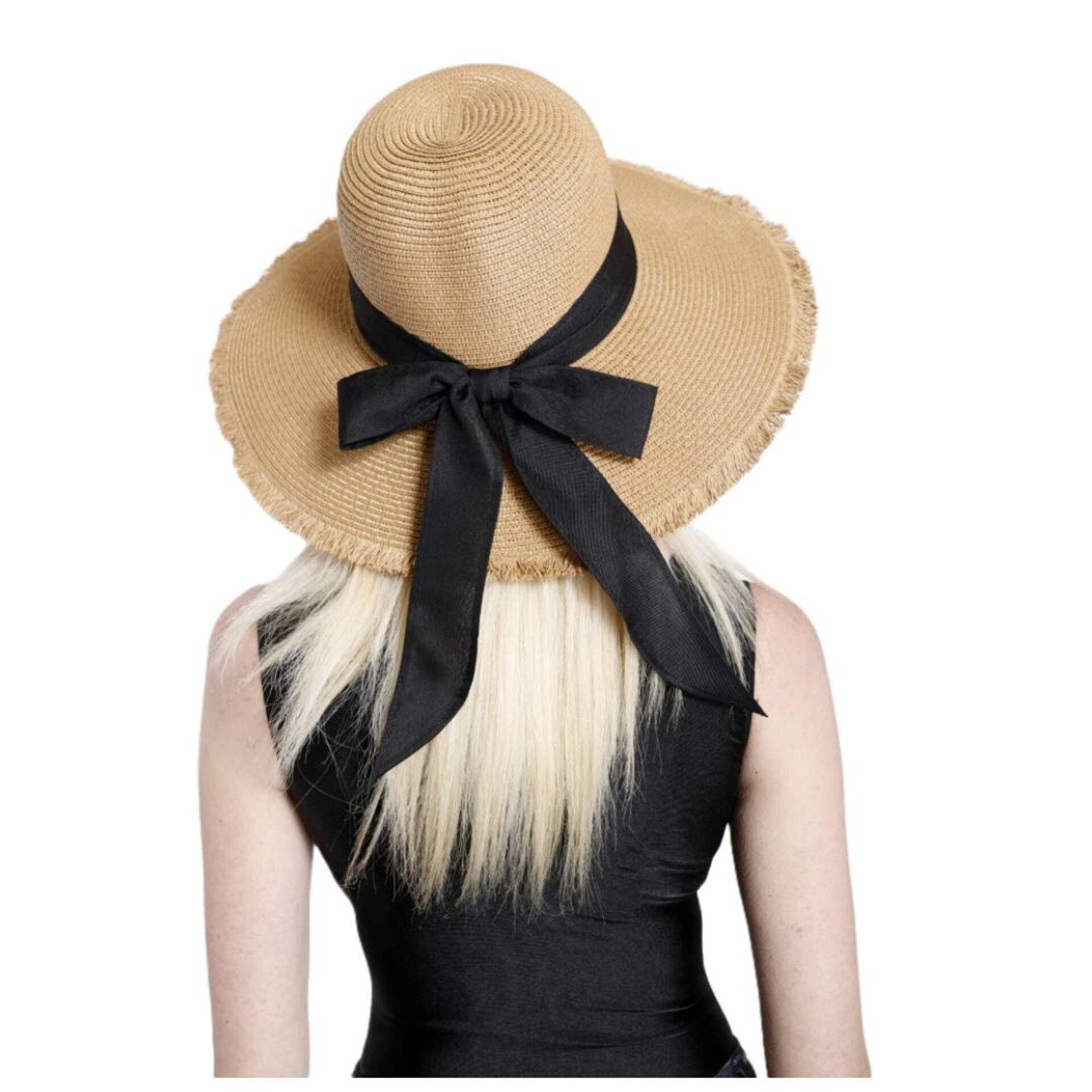 Sombrero de Paja Ajustable para Mujer, ala Ancha, Pamela Grande, Sombrero Mujer - 2