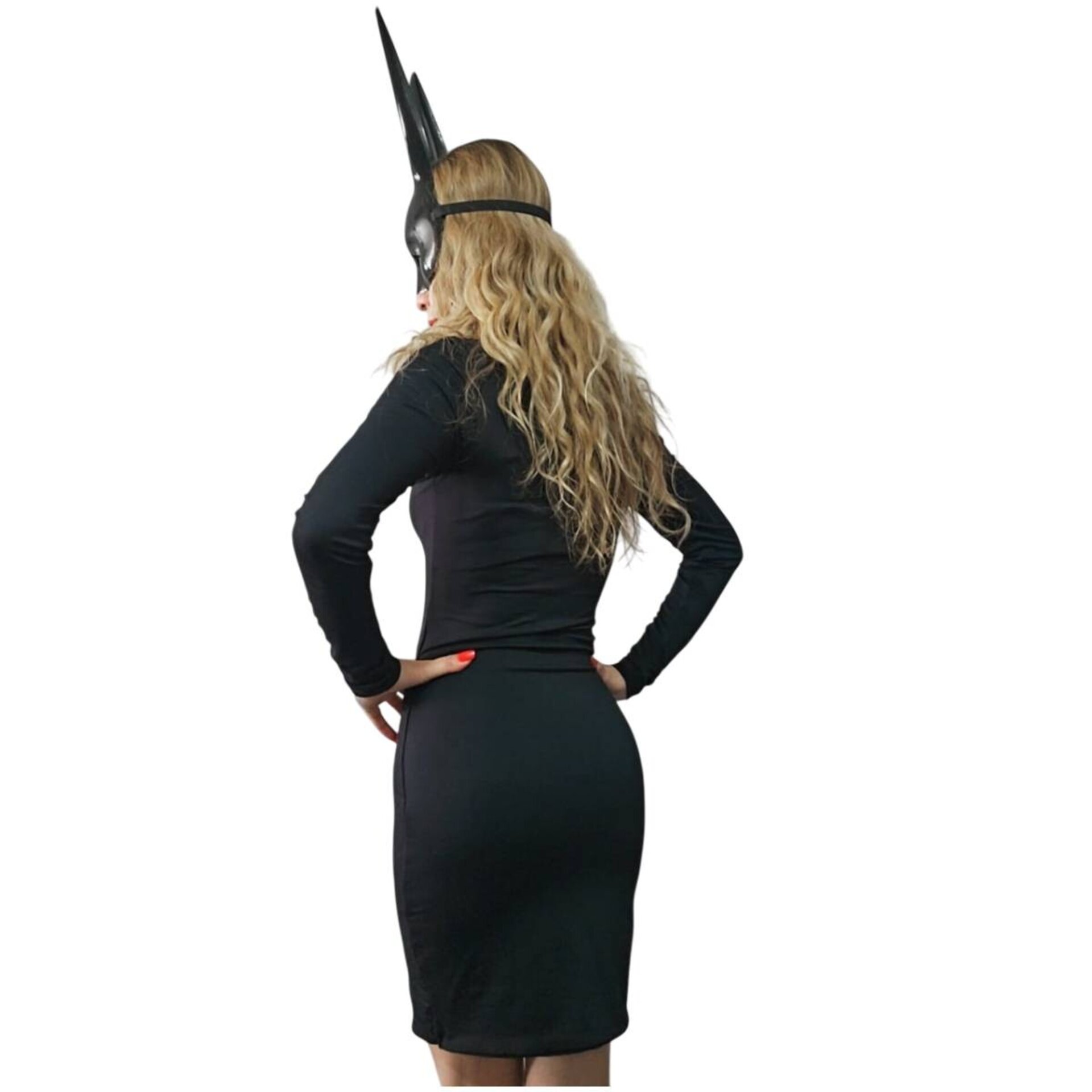 Disfraz Conejita Sexy con Máscara y Pajarita Vestido Corto Halloween negro - 7