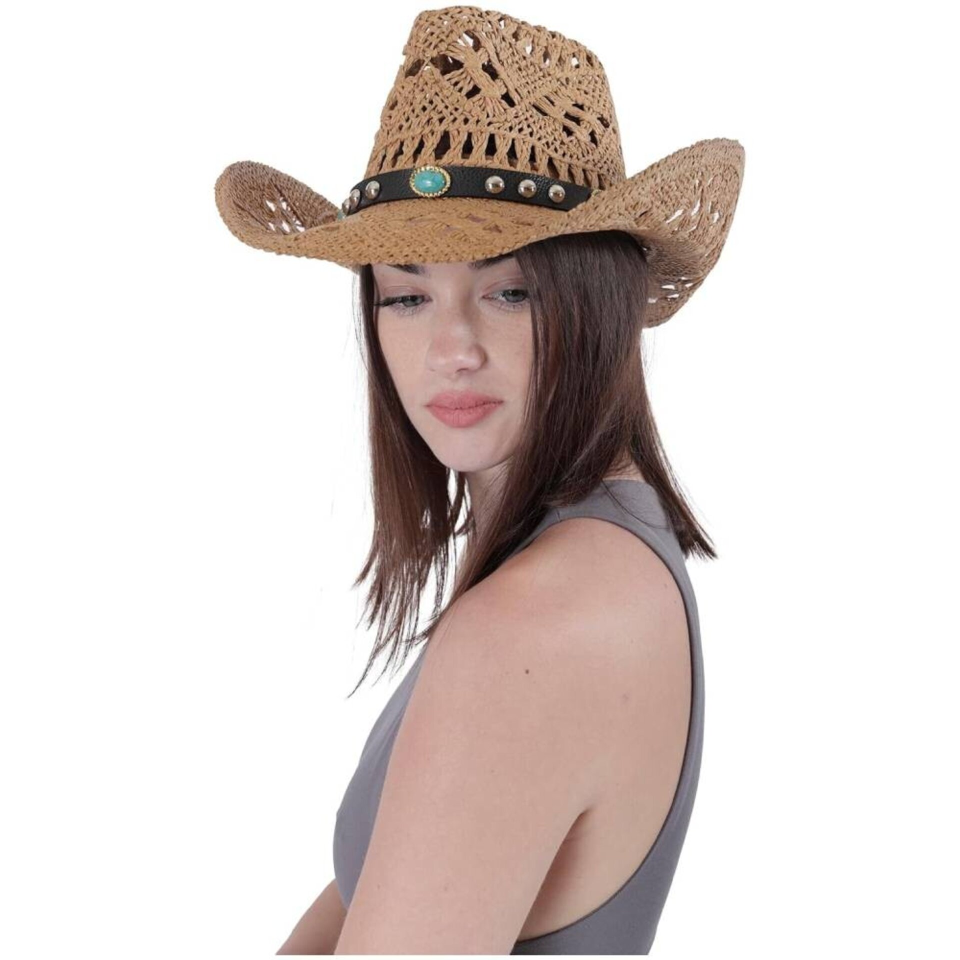 Sombrero Vaquero Paja Marrón | Unisex Estilo Western | Ajustable Country - 1