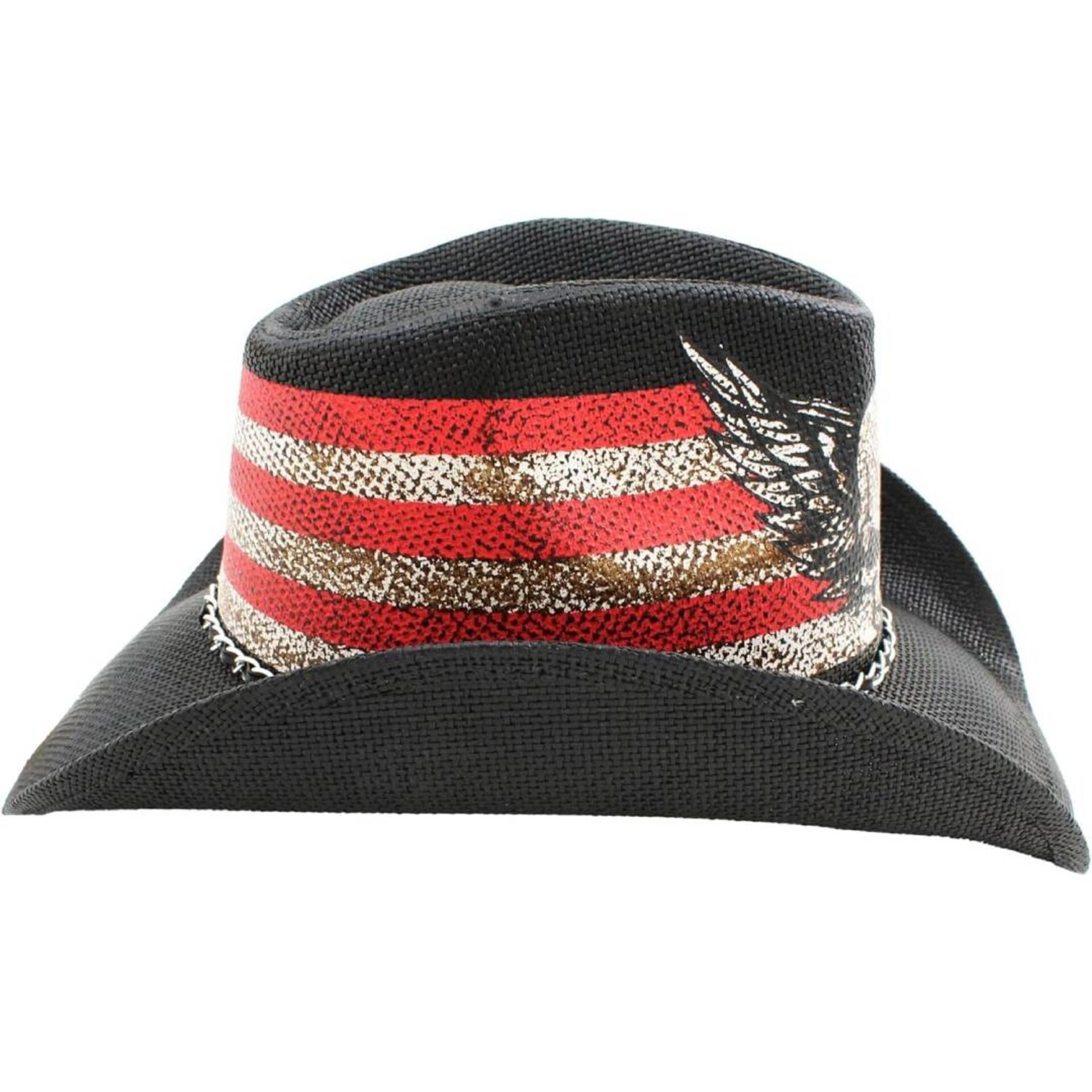Sombrero Vaquero de Paja Estampado Americano Calavera Western Cowboy Adulto - 6