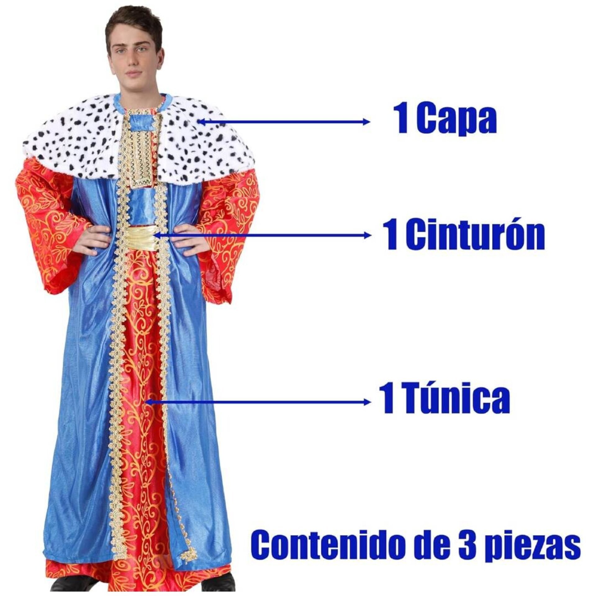 Disfraz Rey Mago Cabalgata de Reyes Regalos Navidad Traje Adulto - 2