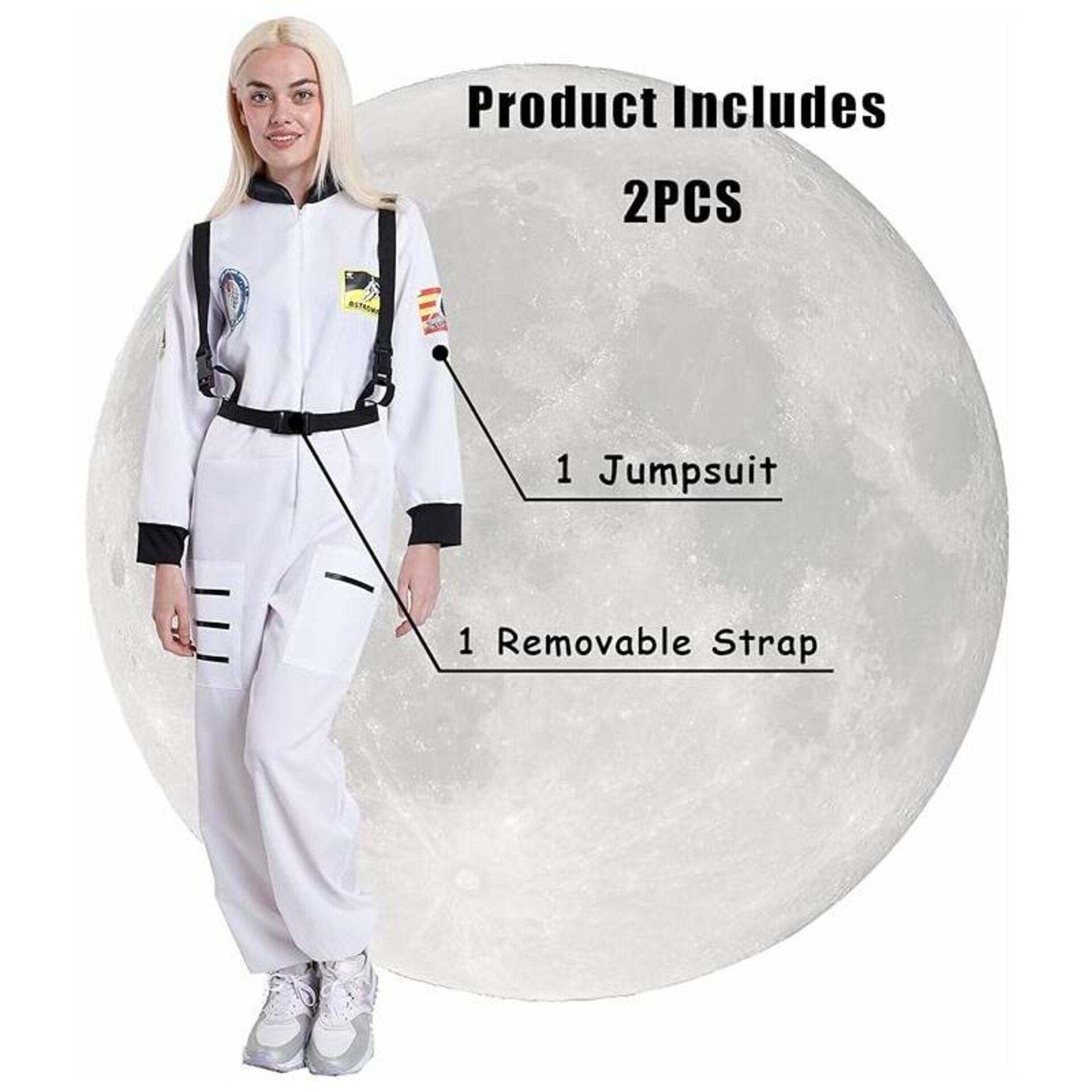 Disfraz Astronauta Mujer Traje Espacial para Adulto Fiesta Halloween Carnaval - 3