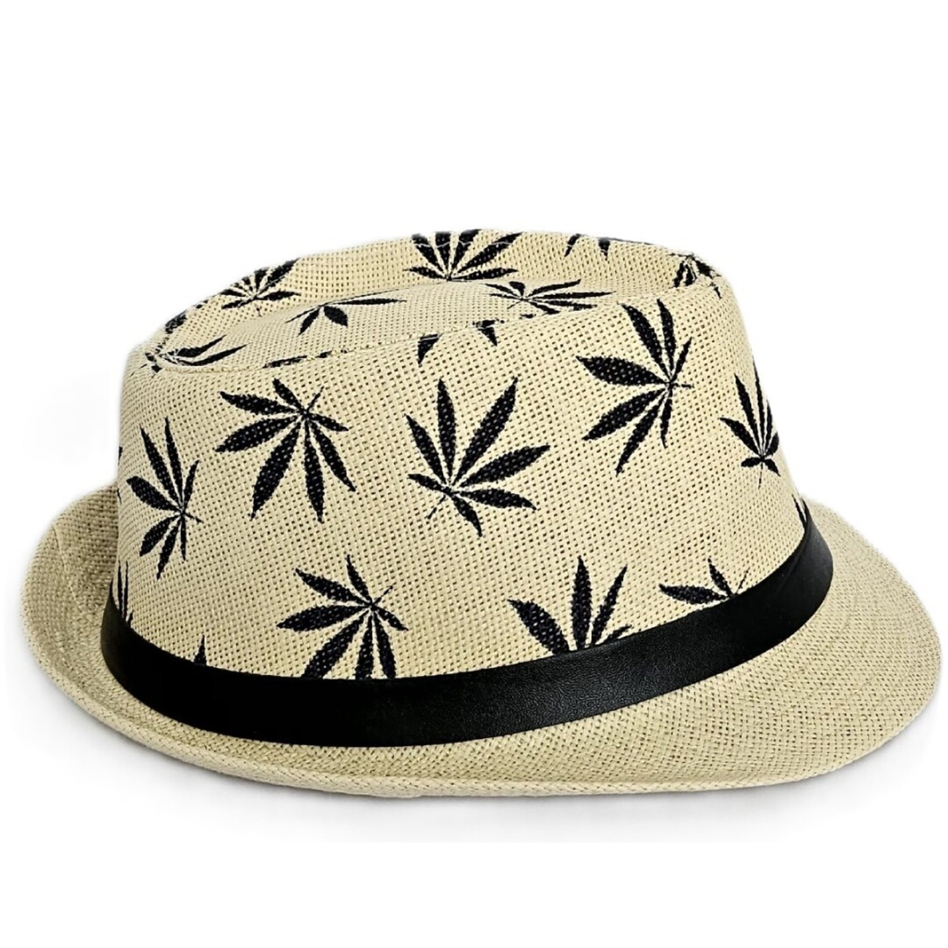Sombrero Trilby Fedora Clásico Beige Gorro Estampado Paja de Papel Adulto M/L - 5