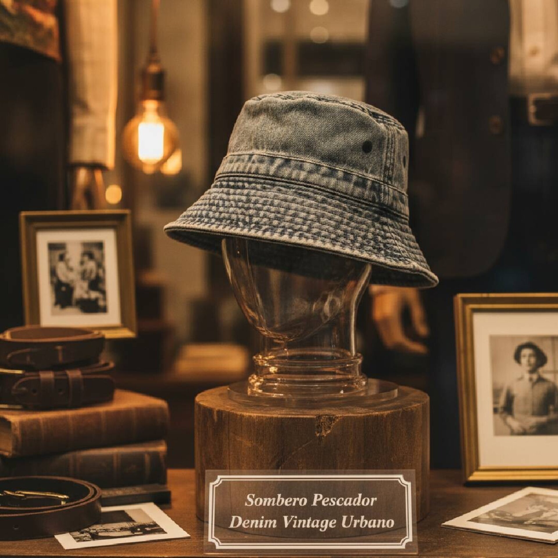 Sombrero Pescador Bucket Hat Gorro Jean Denim Vintage Unisex Diseño Desgastado - 1