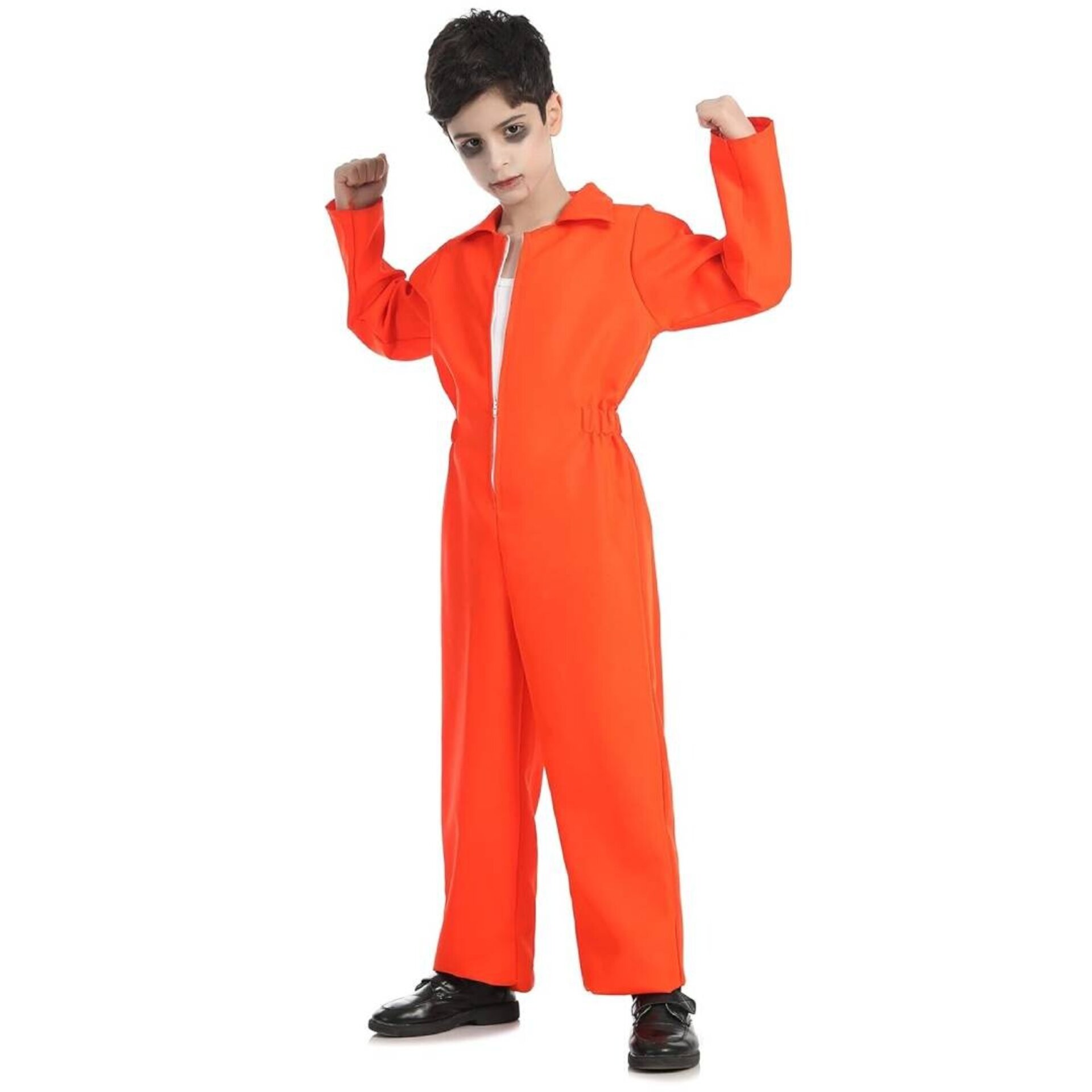 Disfraz Prisionero Naranja Niños | Mono Enterizo Preso Halloween Carnaval Fiesta - 5