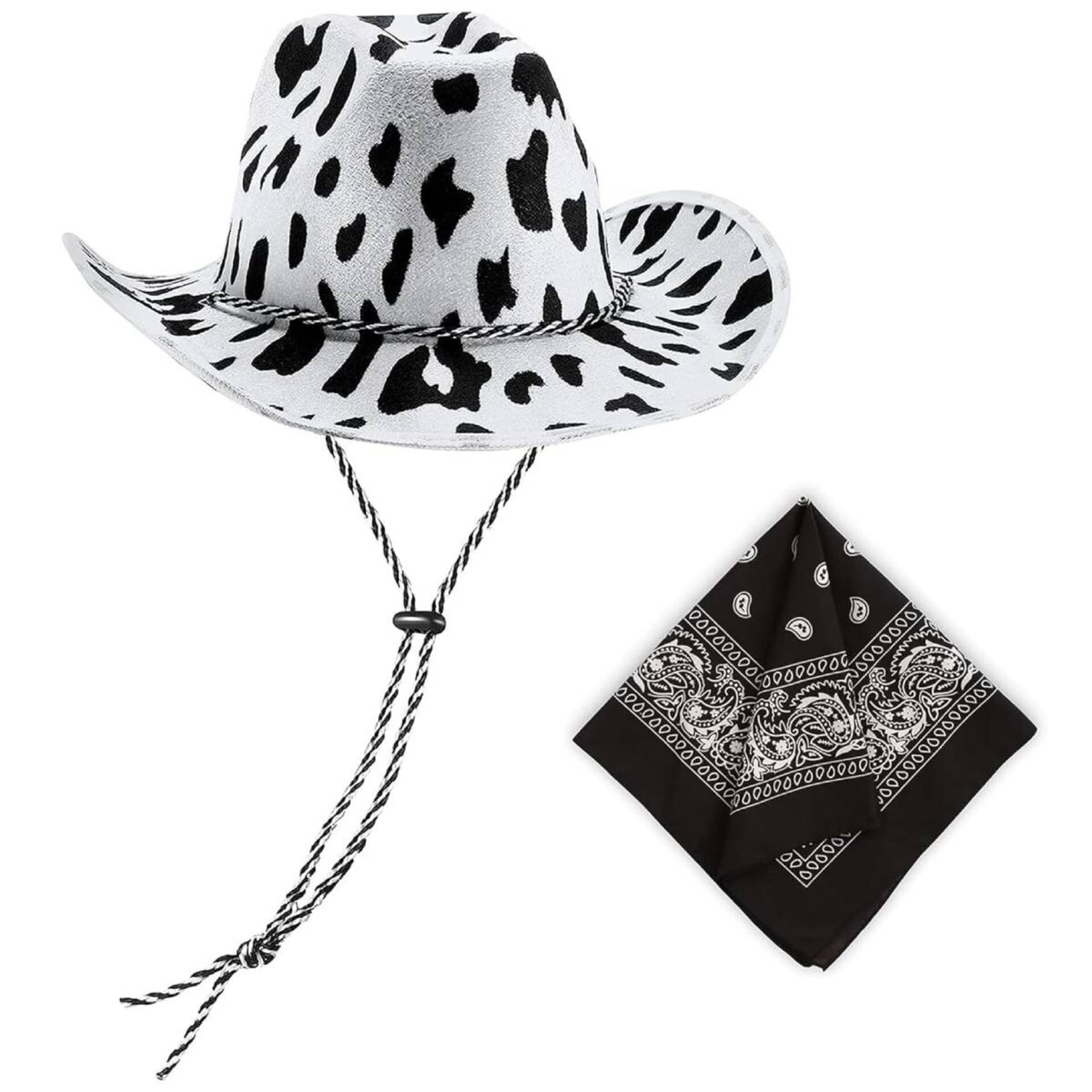 Sombrero cowboy Vaquero con Pañuelo Western Bandana Estampada para Adulto - 2