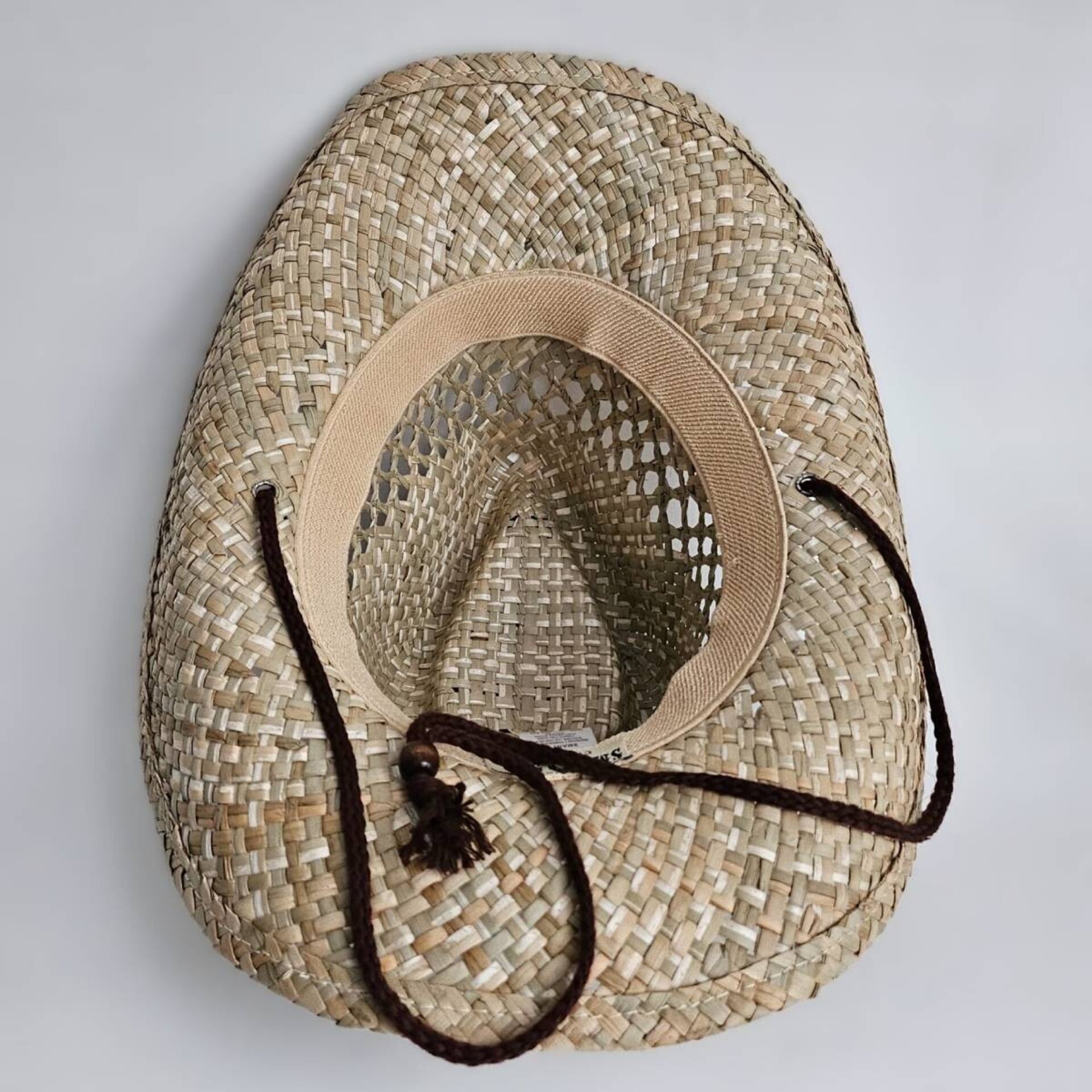 Sombrero de paja natural Cowboy ajustable Unisex para adulto Talla 57-58CM - 3